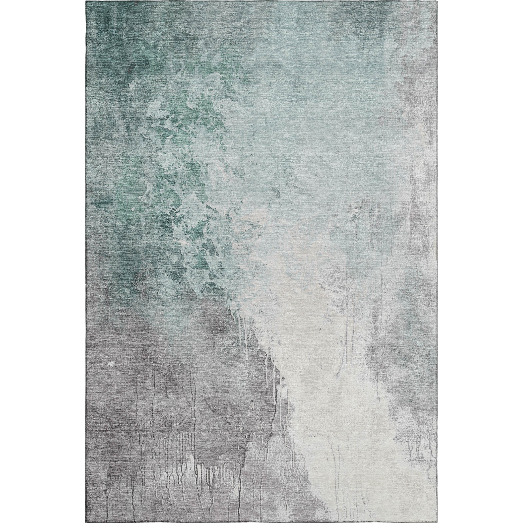 Sintra Machine Washable Transitional Seafoam Blue Rug 2'6" x 3'10" #shape_Rectangle