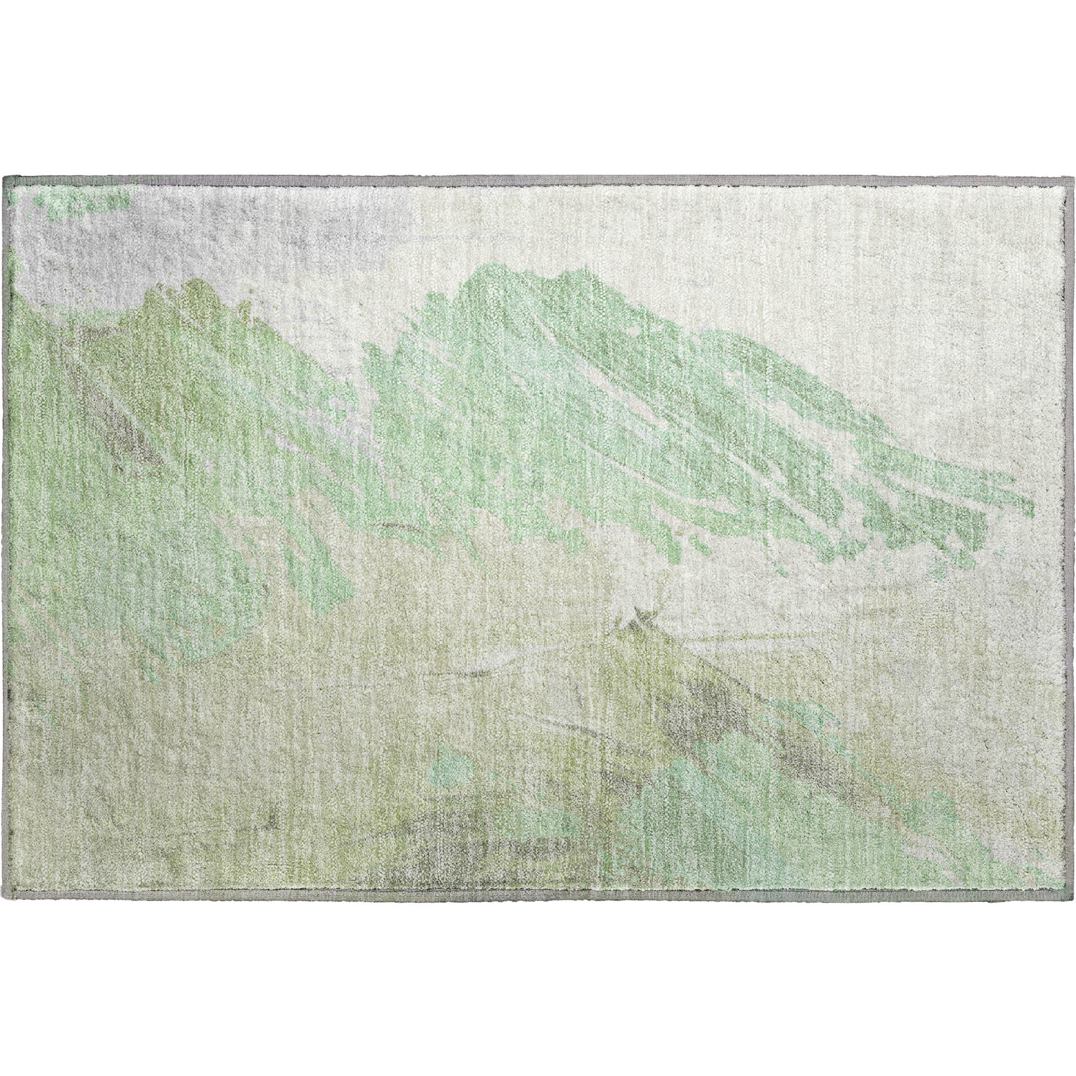 Queenstown Machine Washable Transitional Aloe Green Rug 1'8" x 2'6" #shape_Rectangle