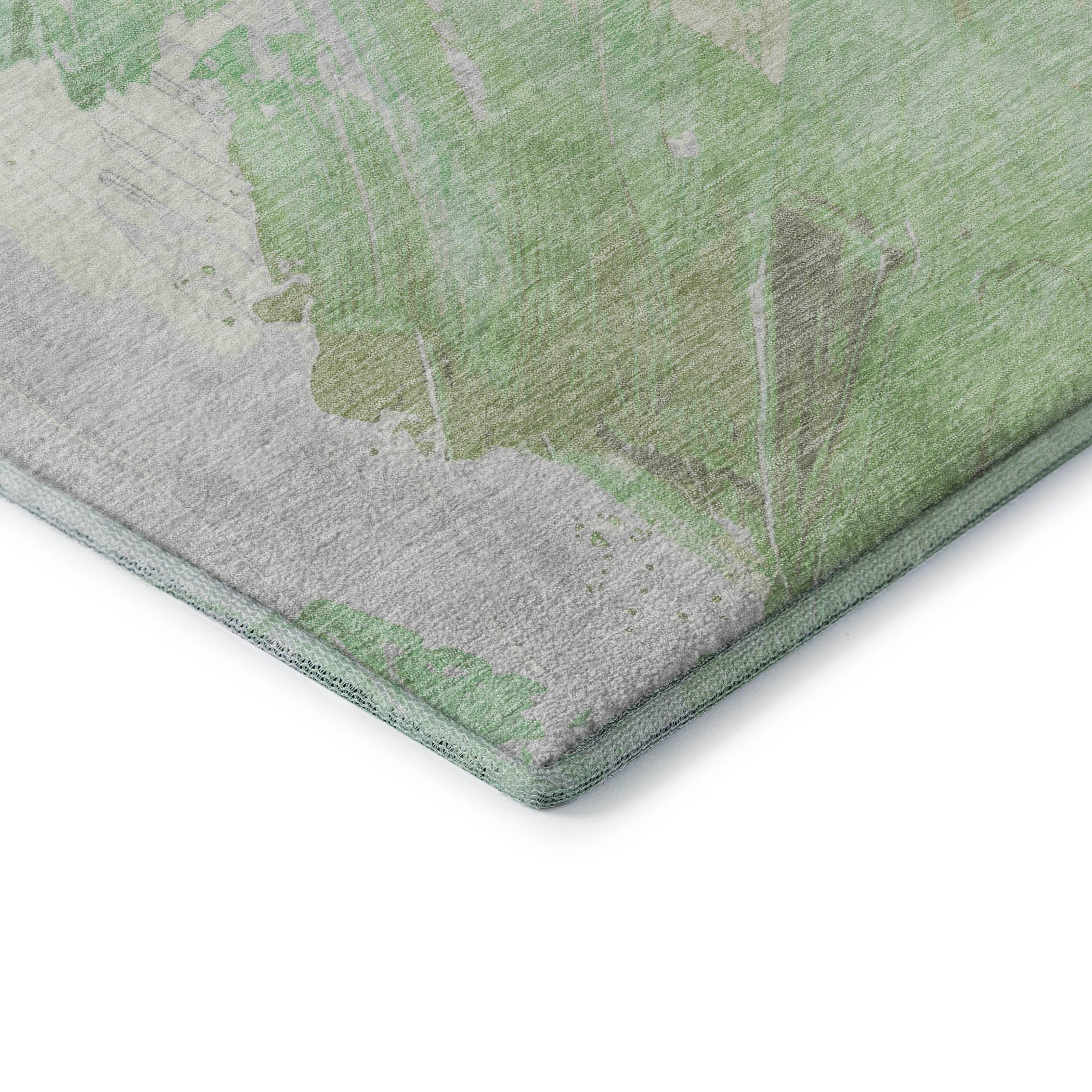 Queenstown Machine Washable Transitional Aloe Green Rug 1'8" x 2'6" #shape_Rectangle