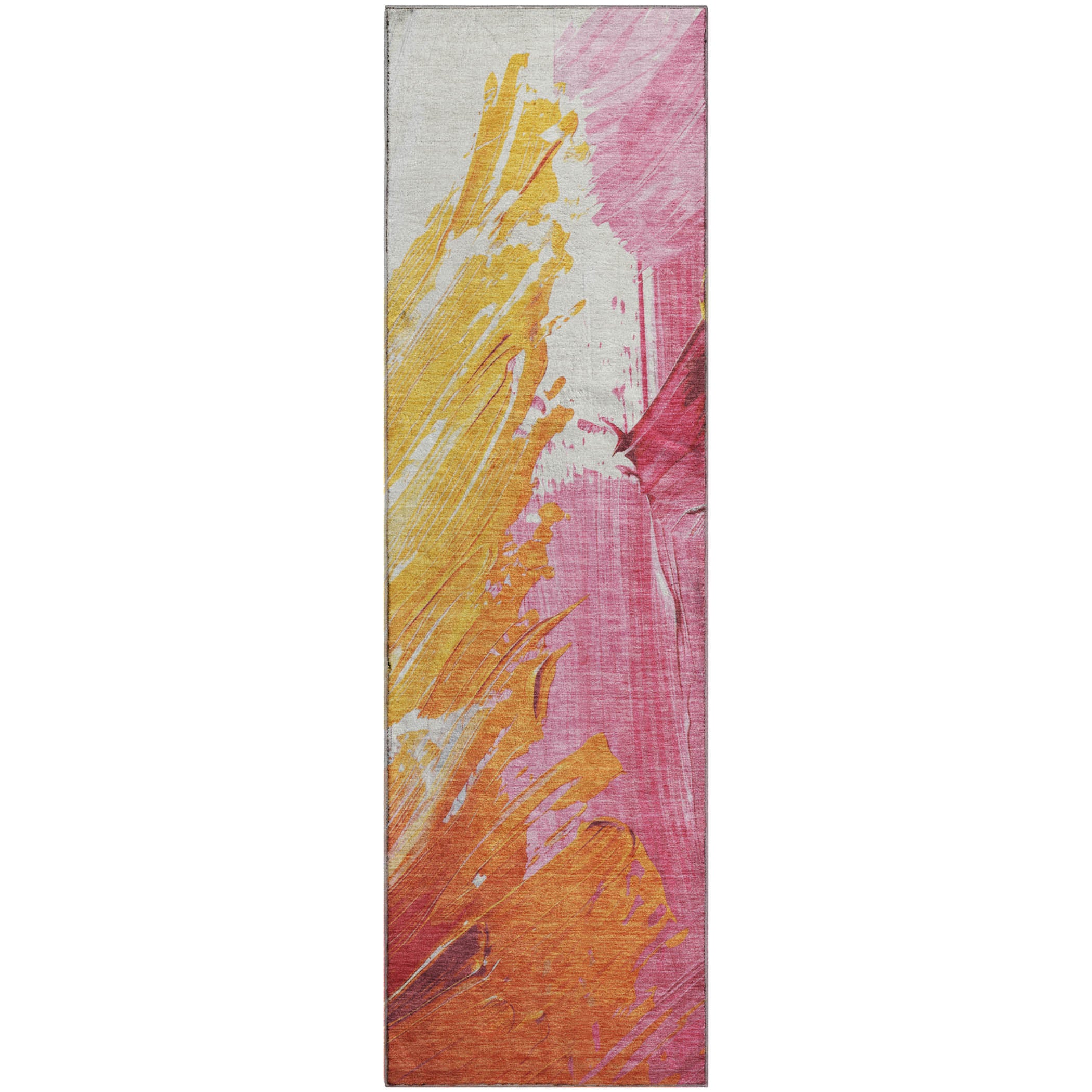 Queenstown Machine Washable Transitional Blush Pink Rug 2'3" x 7'6" #shape_Runner
