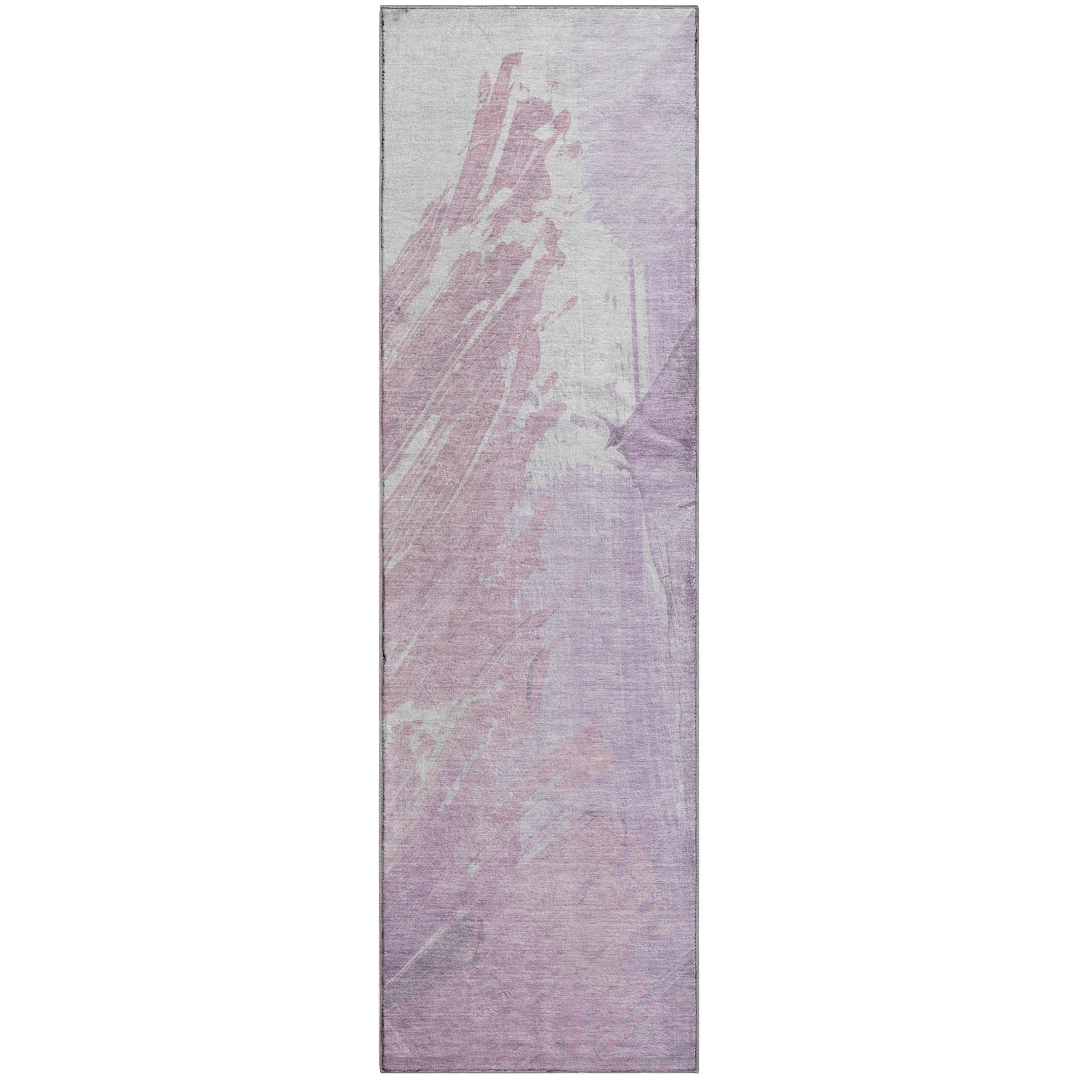 Queenstown Machine Washable Transitional Lavender Purple Rug 2'3" x 7'6" #shape_Runner