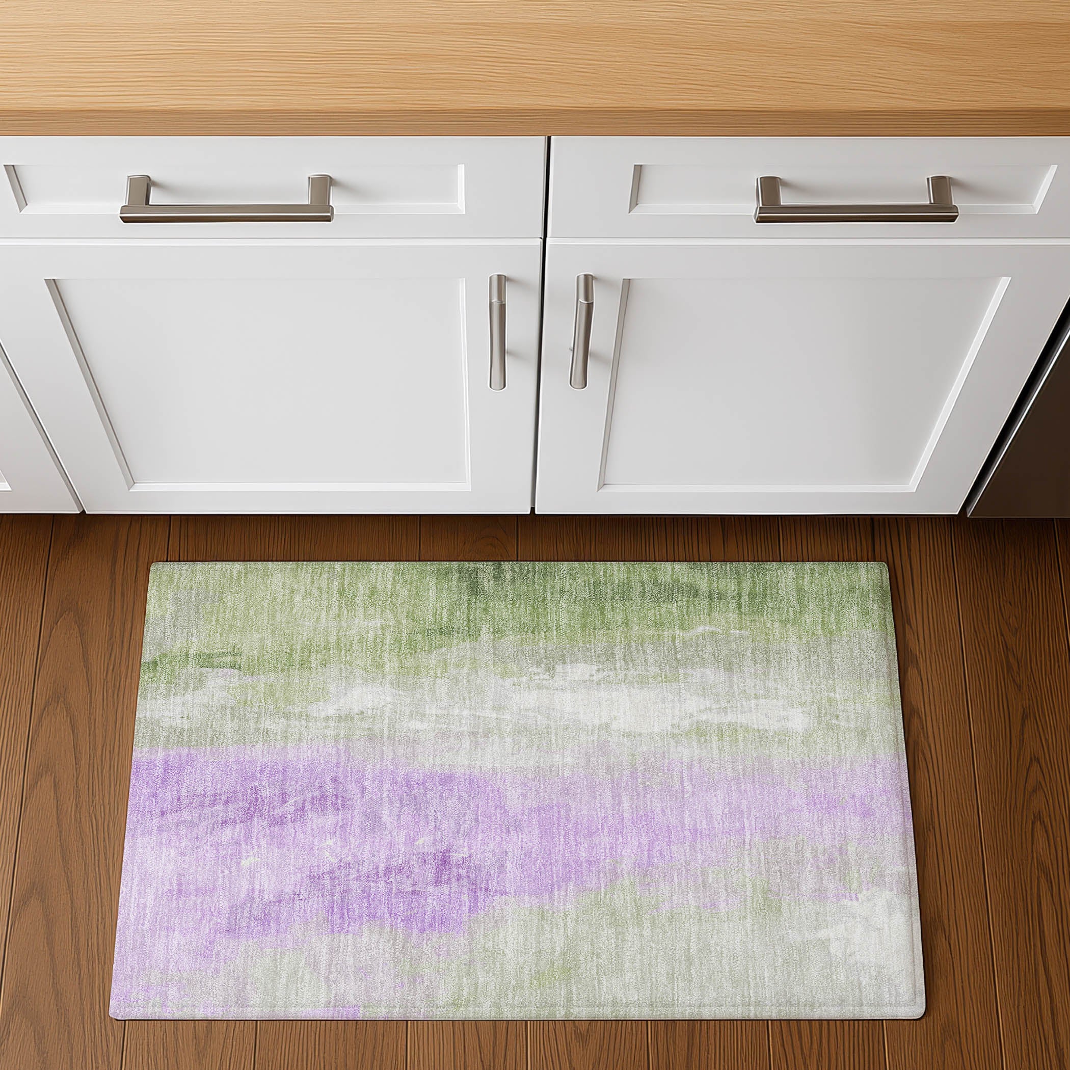 Sarajevo Machine Washable Transitional Aloe Green Rug 1'8" x 2'6" #shape_Rectangle