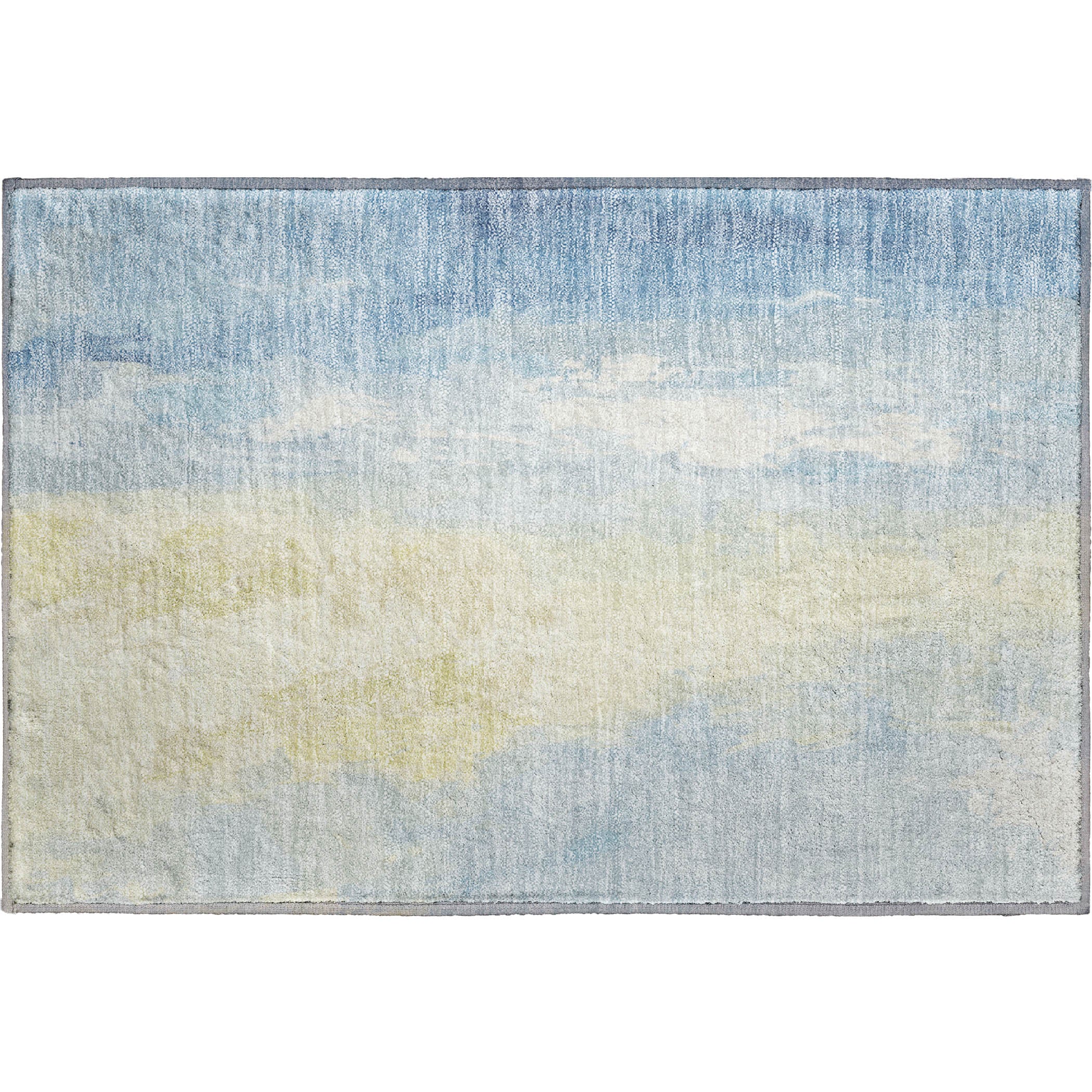 Sarajevo Machine Washable Transitional Denim Blue Rug 1'8" x 2'6" #shape_Rectangle
