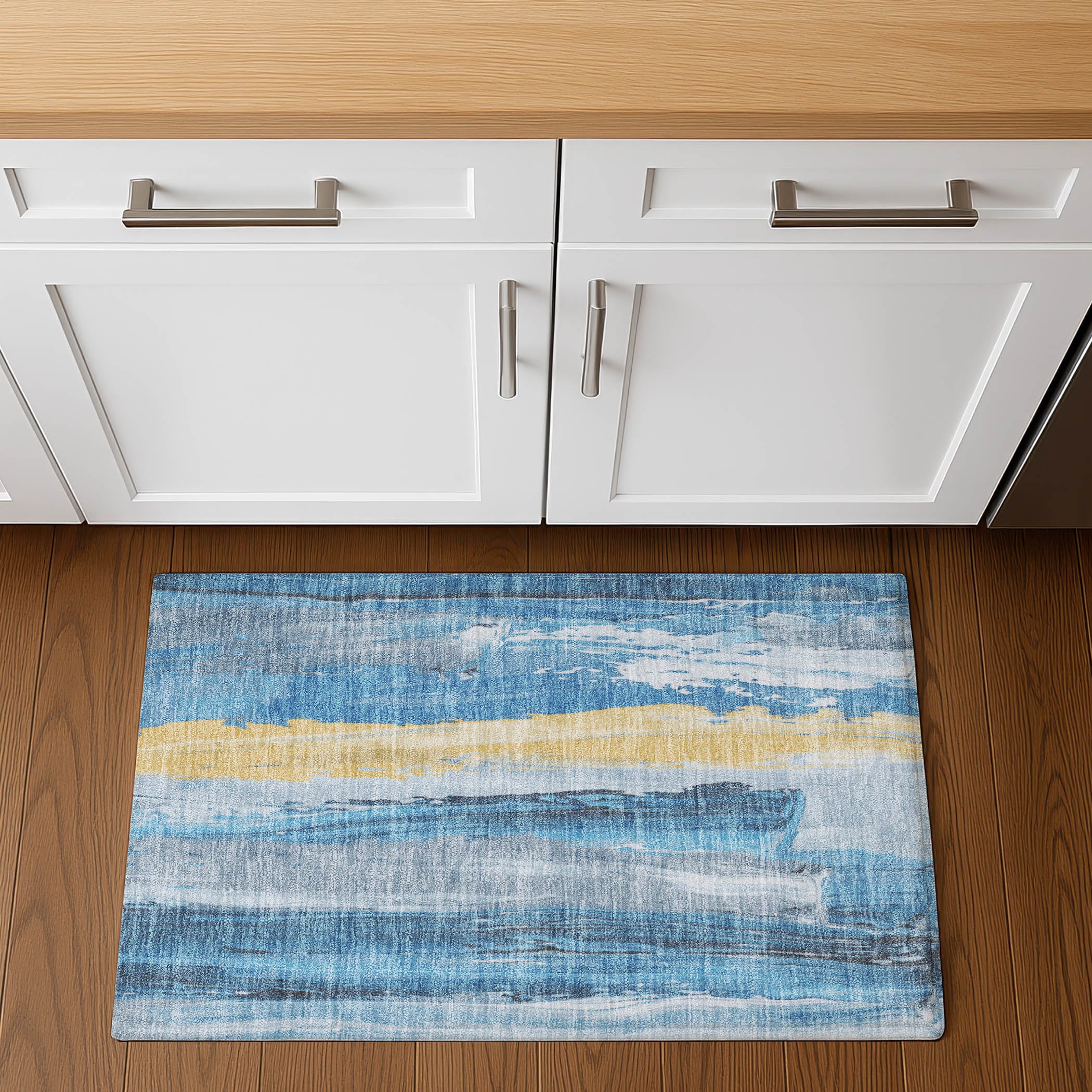 Chiang Mai Machine Washable Transitional Blue Rug 1'8" x 2'6" #shape_Rectangle