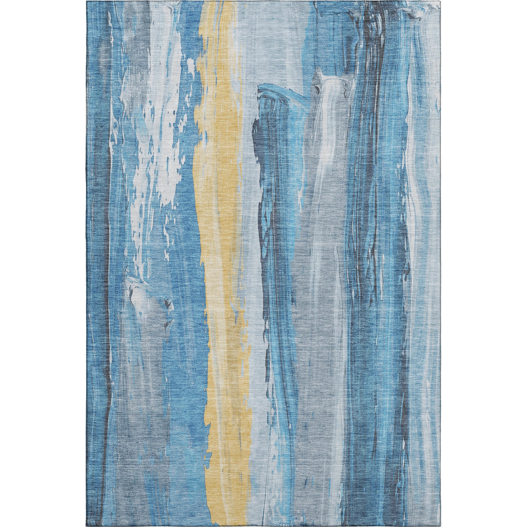Chiang Mai Machine Washable Transitional Blue Rug 2'6" x 3'10" #shape_Rectangle