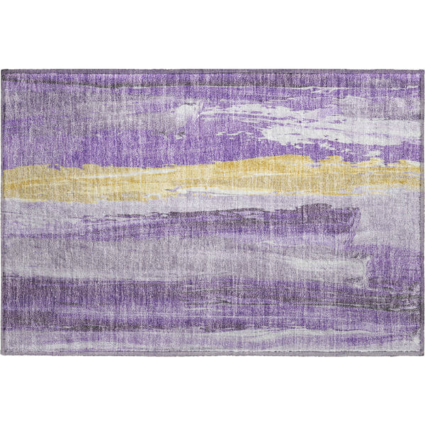 Chiang Mai Machine Washable Transitional Purple Rug 1'8" x 2'6"
