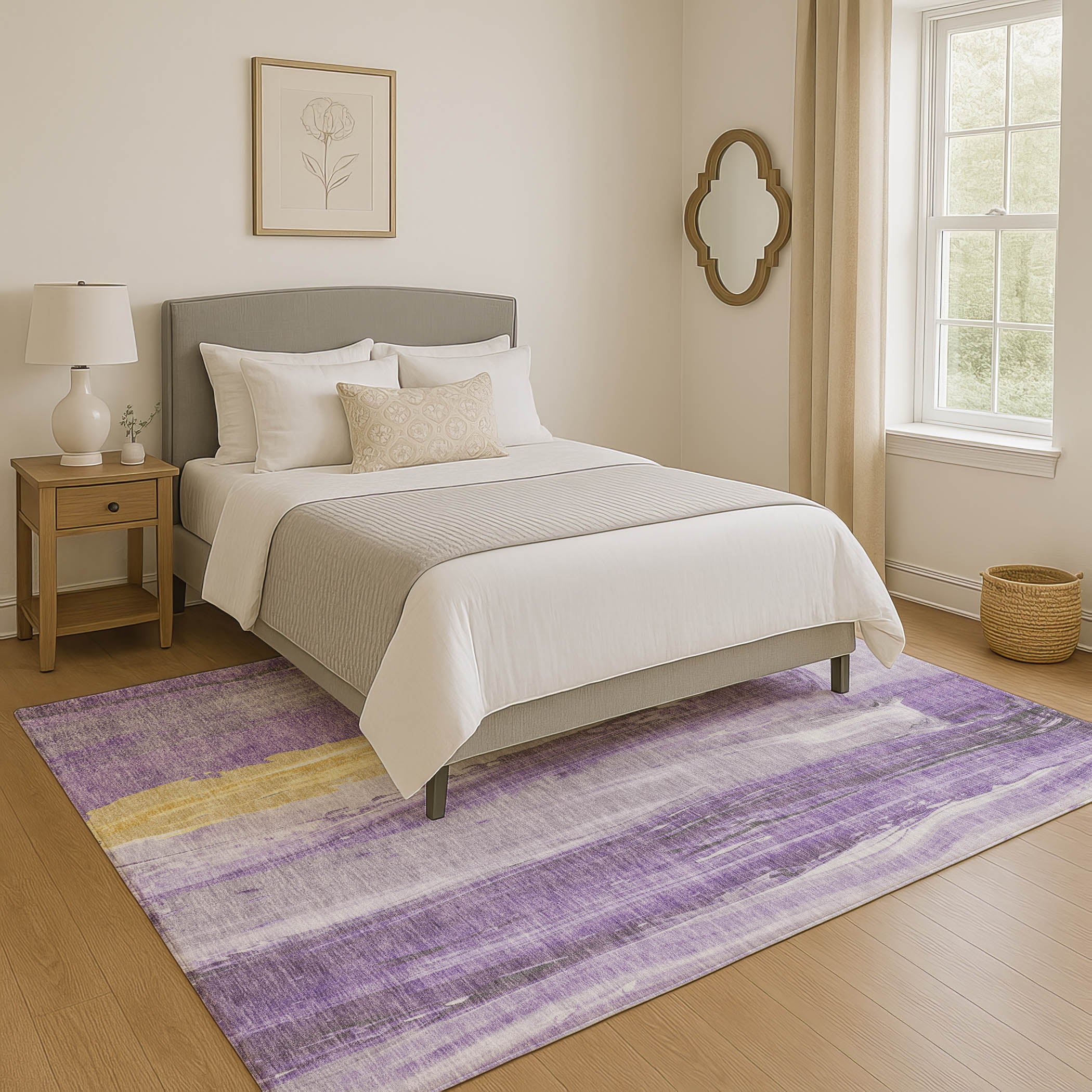 Chiang Mai Machine Washable Transitional Purple Rug 2'6" x 3'10" #shape_Rectangle