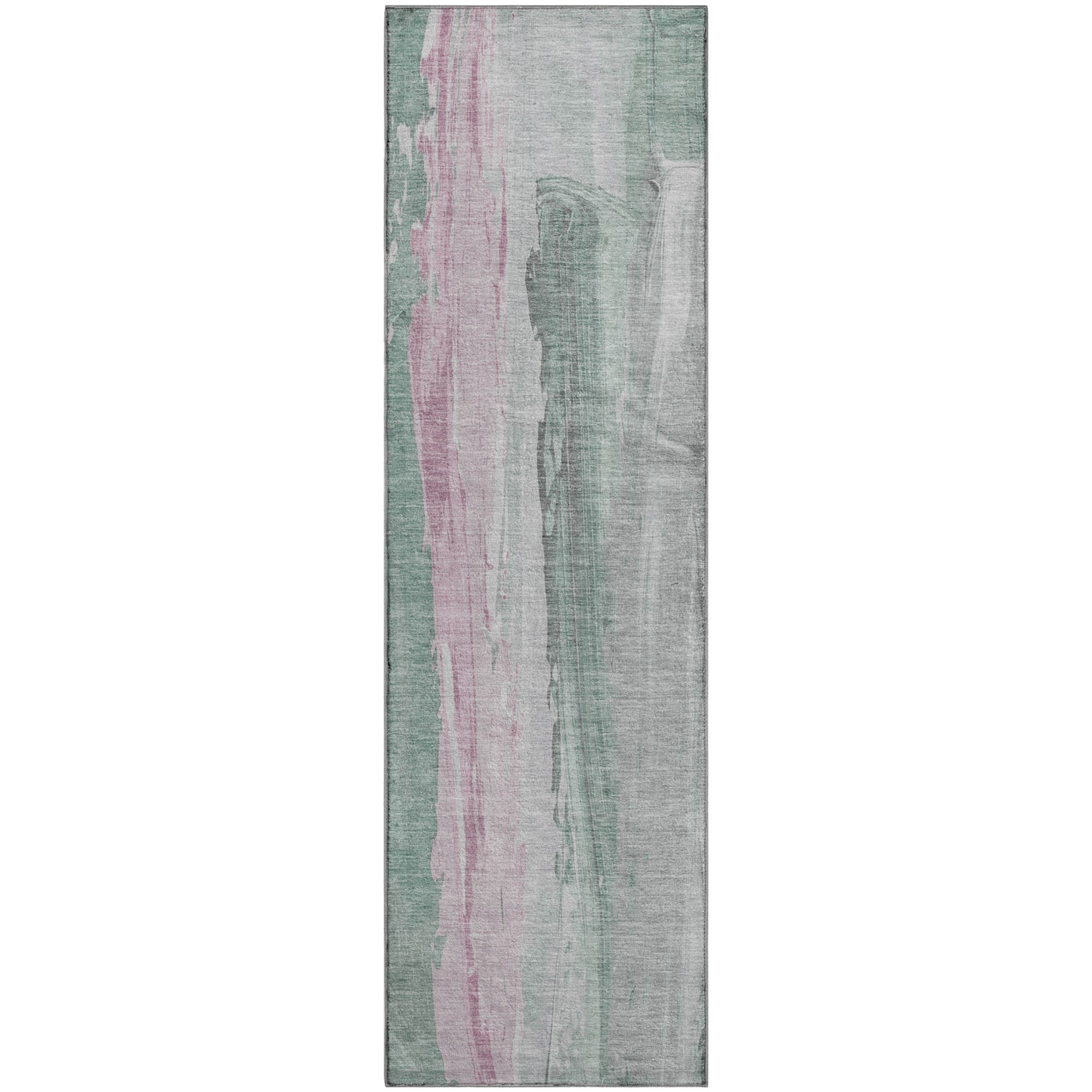 Chiang Mai Machine Washable Transitional Sage Green Rug 2'3" x 7'6" #shape_Runner