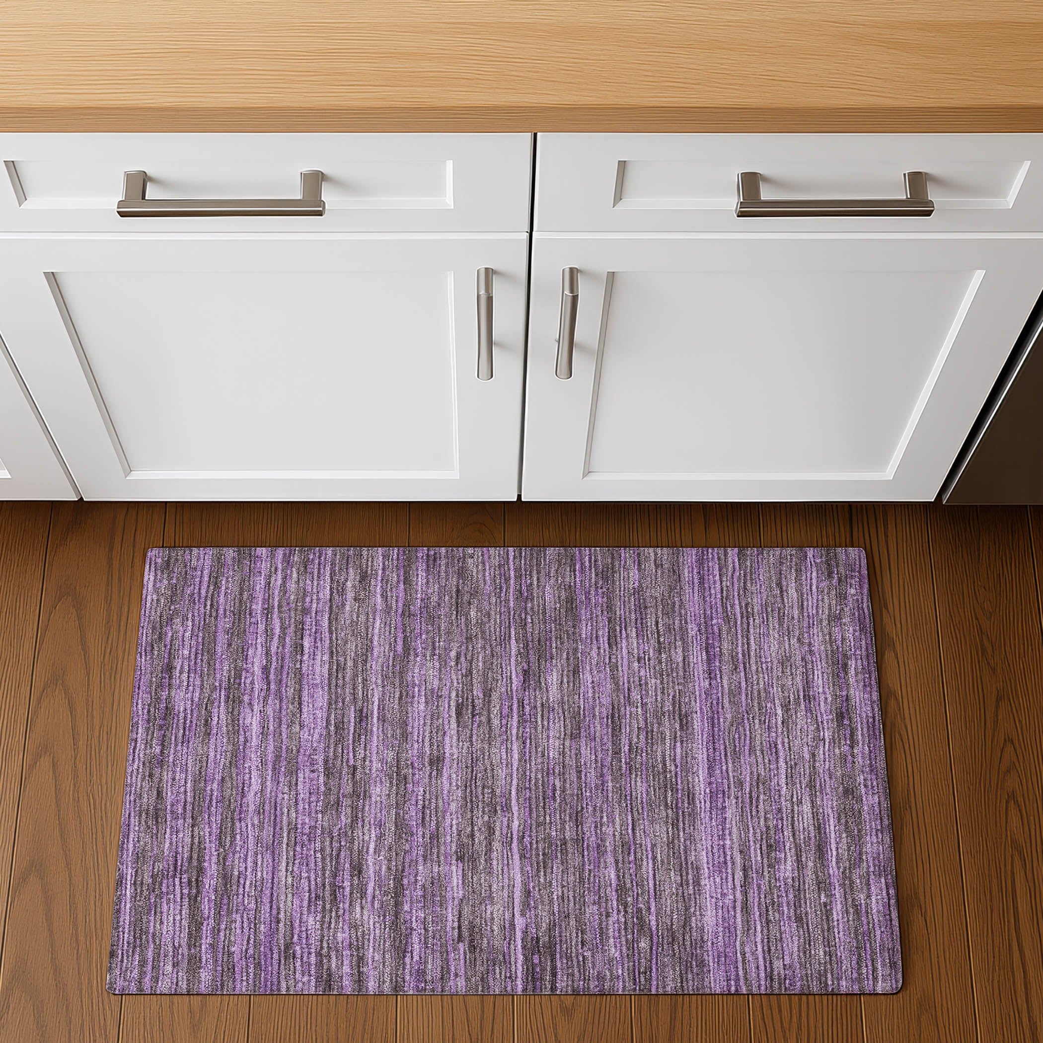 Kathmandu Machine Washable Transitional Purple Rug 1'8" x 2'6" #shape_Rectangle