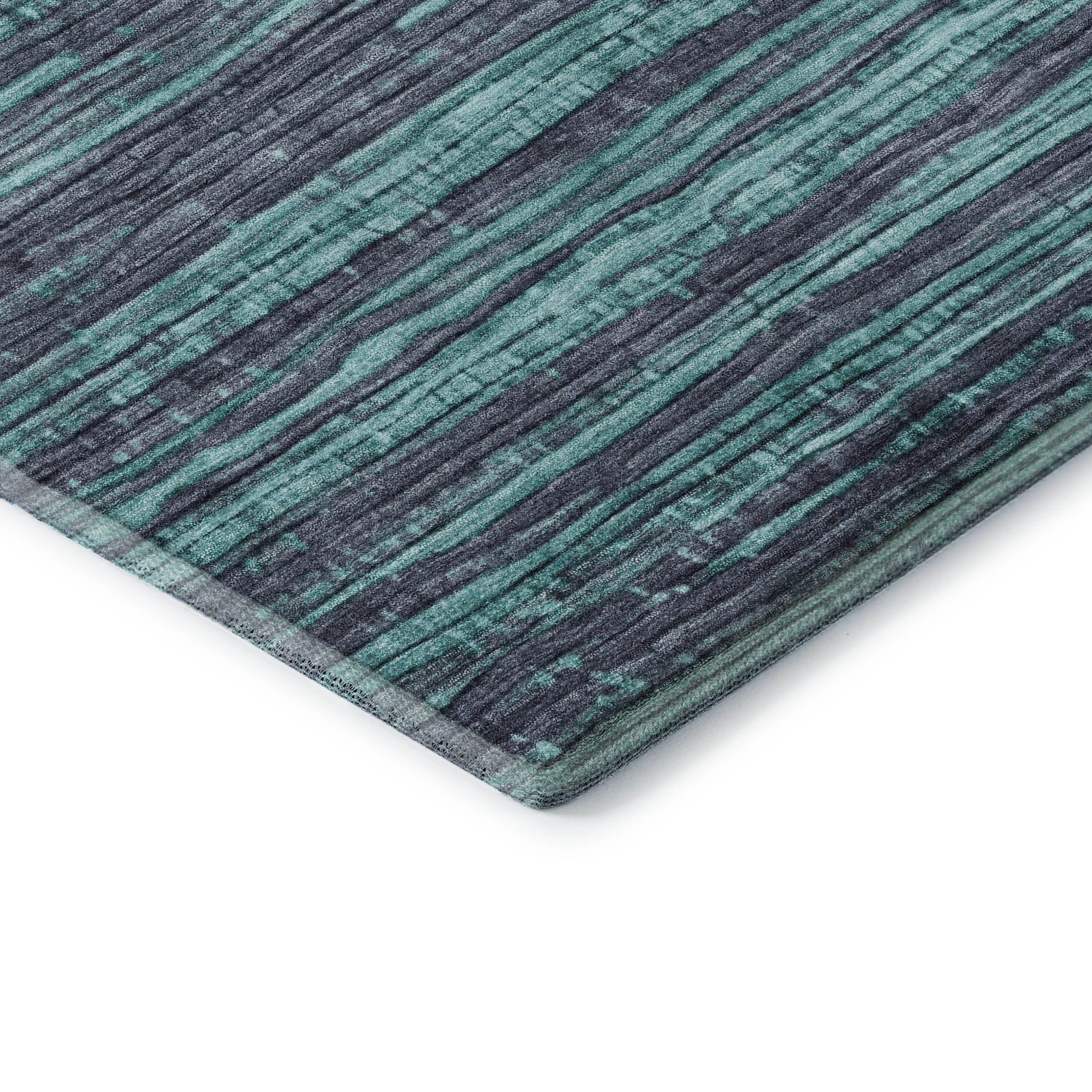 Kathmandu Machine Washable Transitional Teal Rug 1'8" x 2'6" #shape_Rectangle