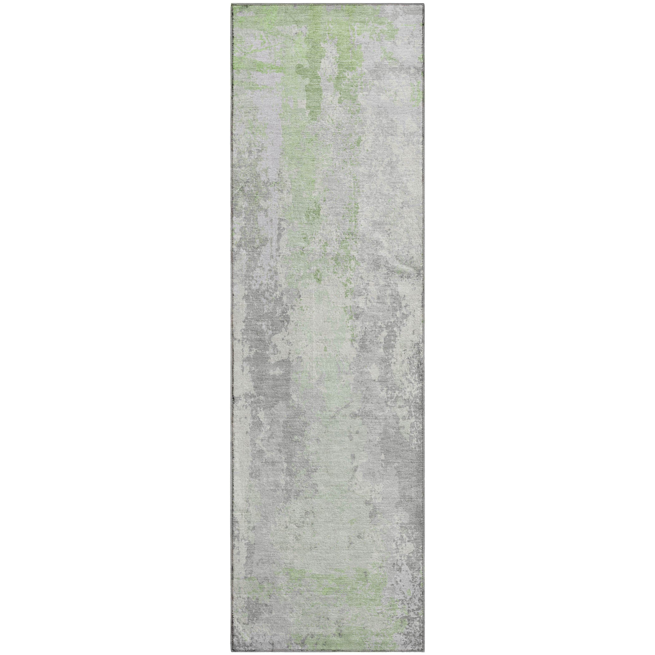 Zanzibar Machine Washable Transitional Aloe Green Rug 2'3" x 7'6" #shape_Runner