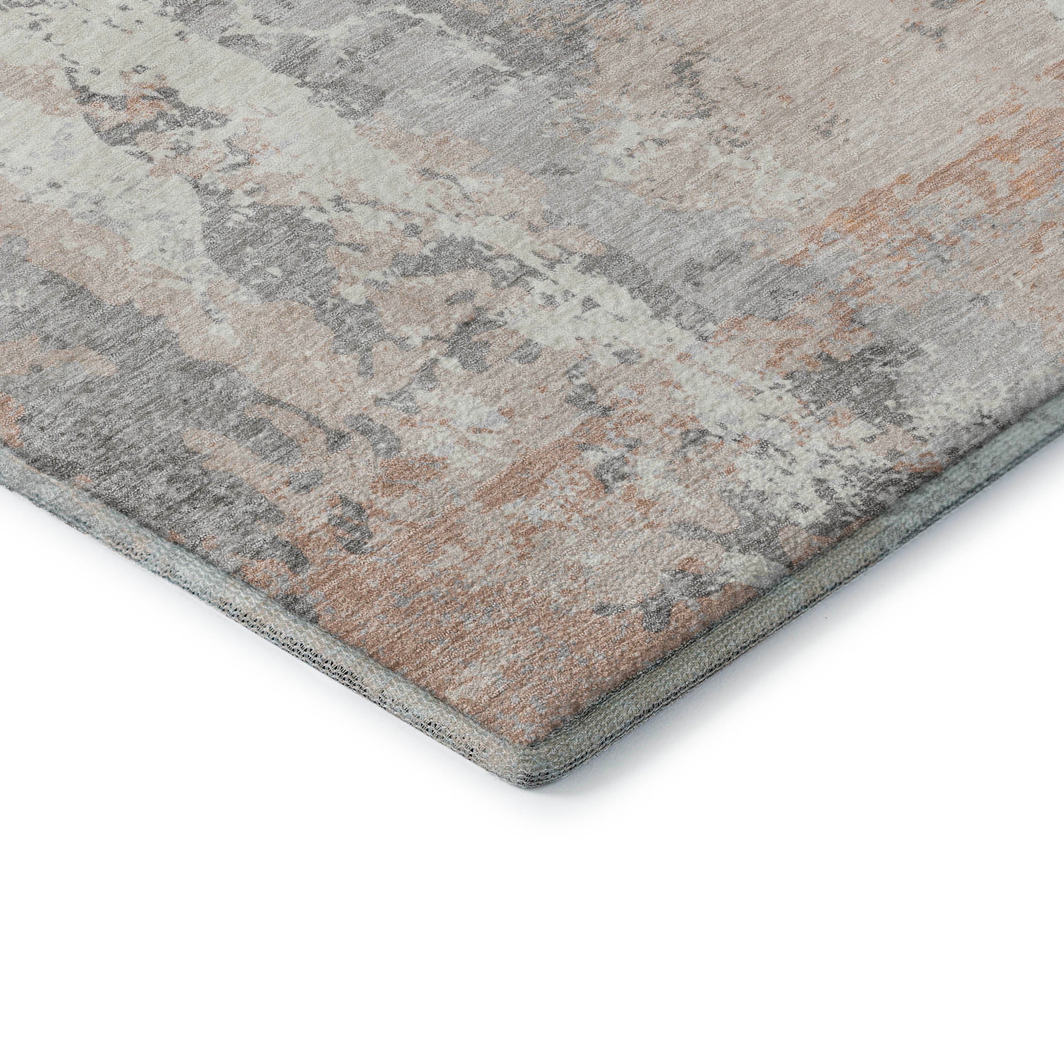 Zanzibar Machine Washable Transitional Coral Orange Rug 1'8" x 2'6" #shape_Rectangle