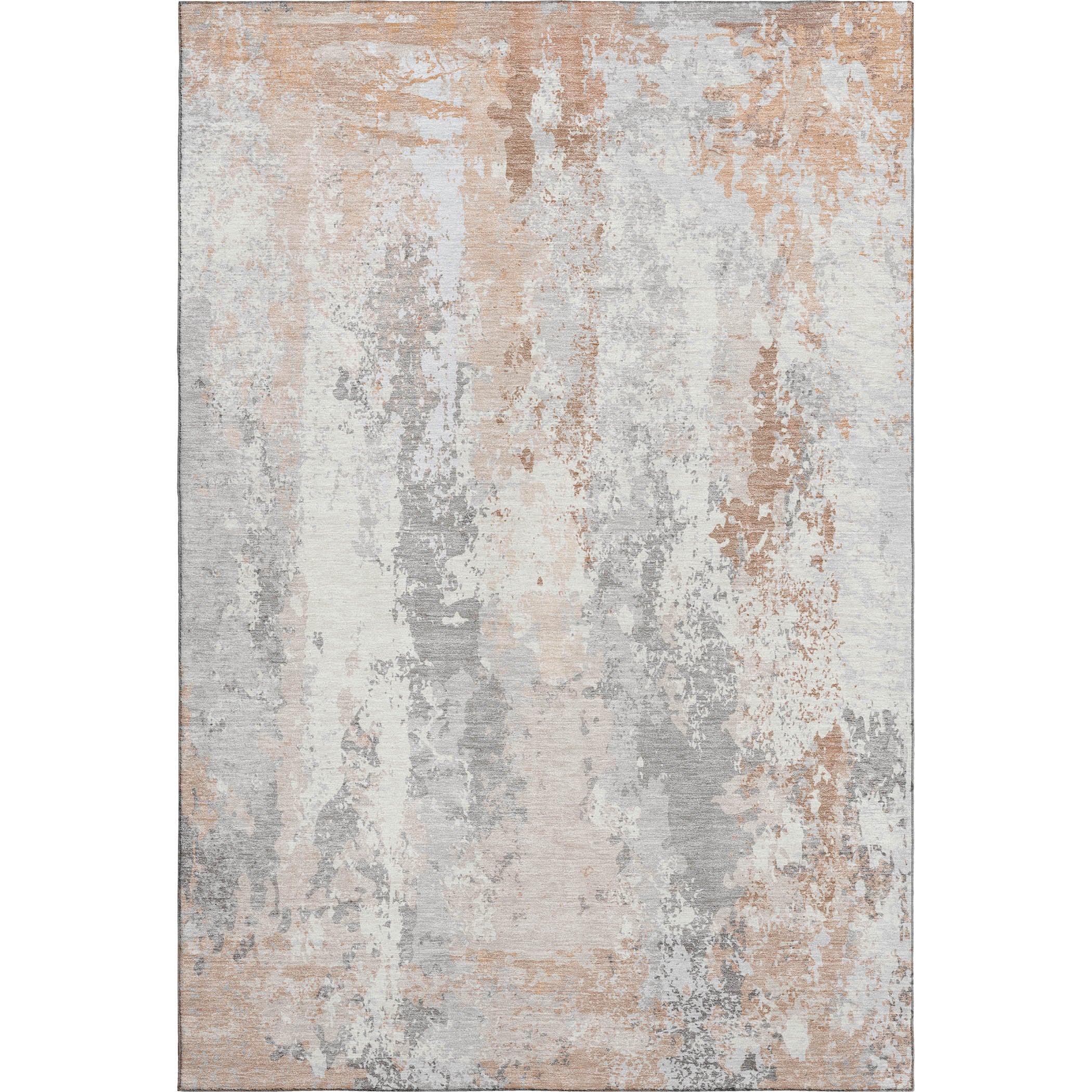 Zanzibar Machine Washable Transitional Coral Orange Rug 2'6" x 3'10" #shape_Rectangle