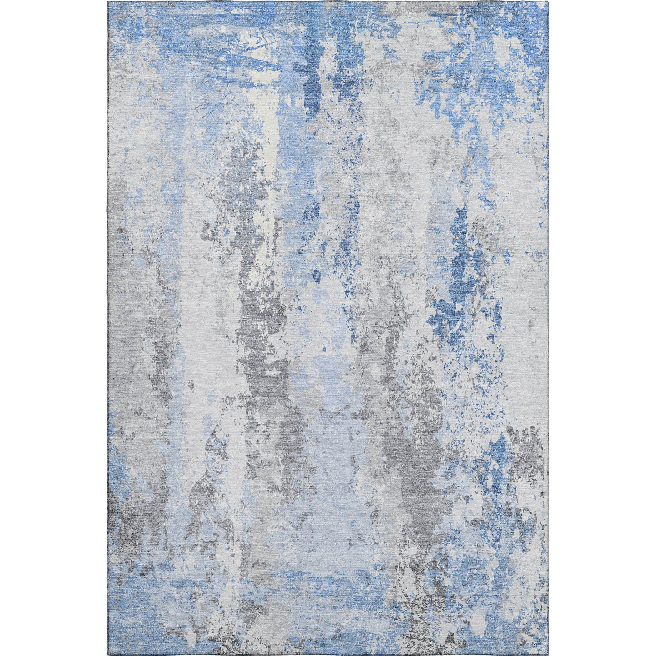 Zanzibar Machine Washable Transitional Sky Blue Rug 2'6" x 3'10" #shape_Rectangle