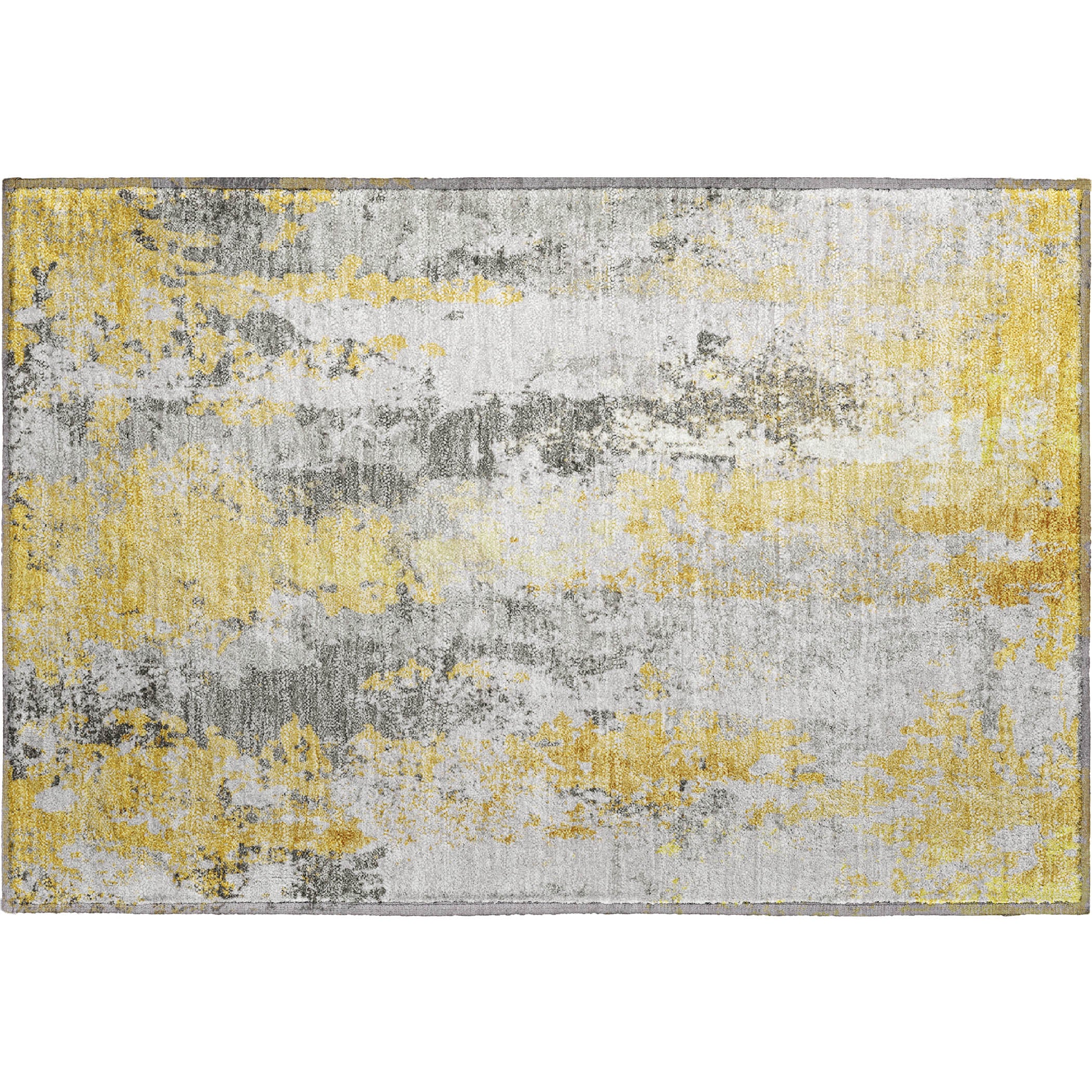 Zanzibar Machine Washable Transitional Yellow Gold Rug 1'8" x 2'6" #shape_Rectangle