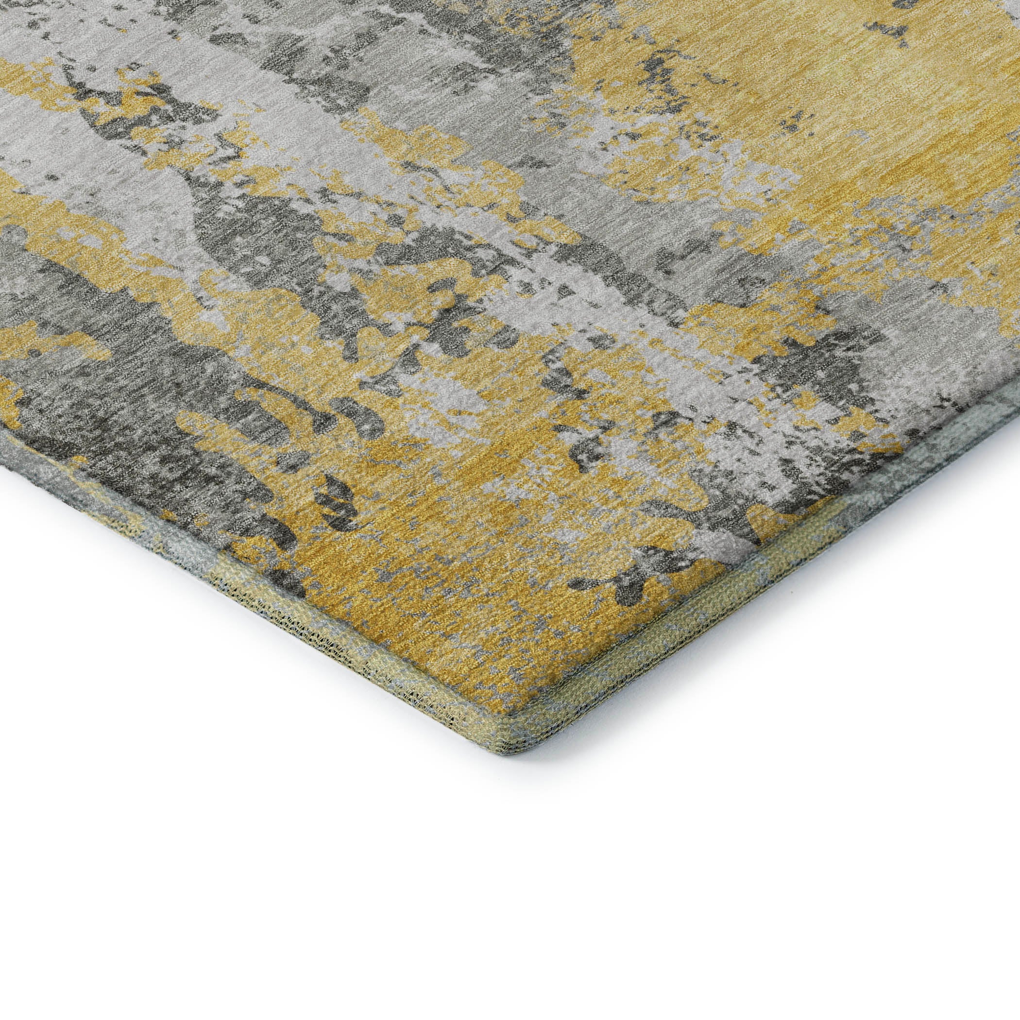 Zanzibar Machine Washable Transitional Yellow Gold Rug 1'8" x 2'6" #shape_Rectangle