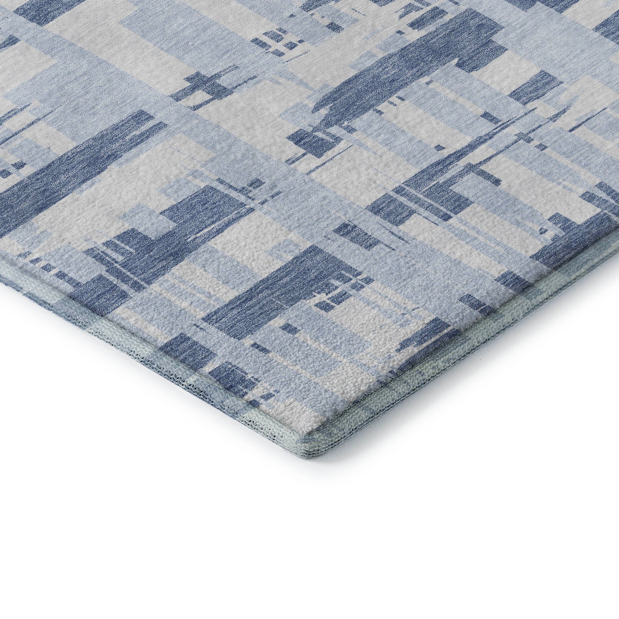 Seoul Machine Washable Transitional Blue Rug 1'8" x 2'6" #shape_Rectangle