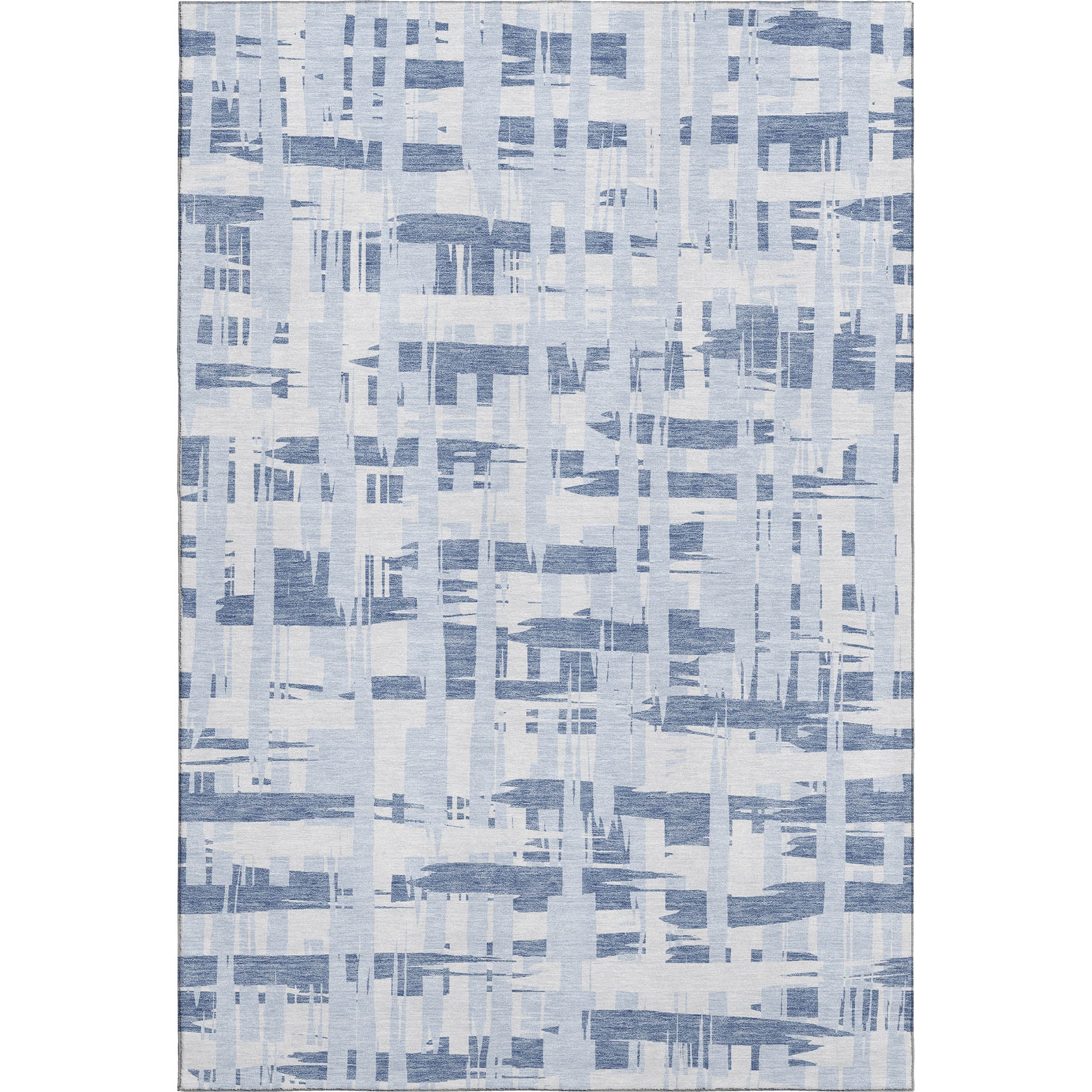 Seoul Machine Washable Transitional Blue Rug 2'6" x 3'10" #shape_Rectangle