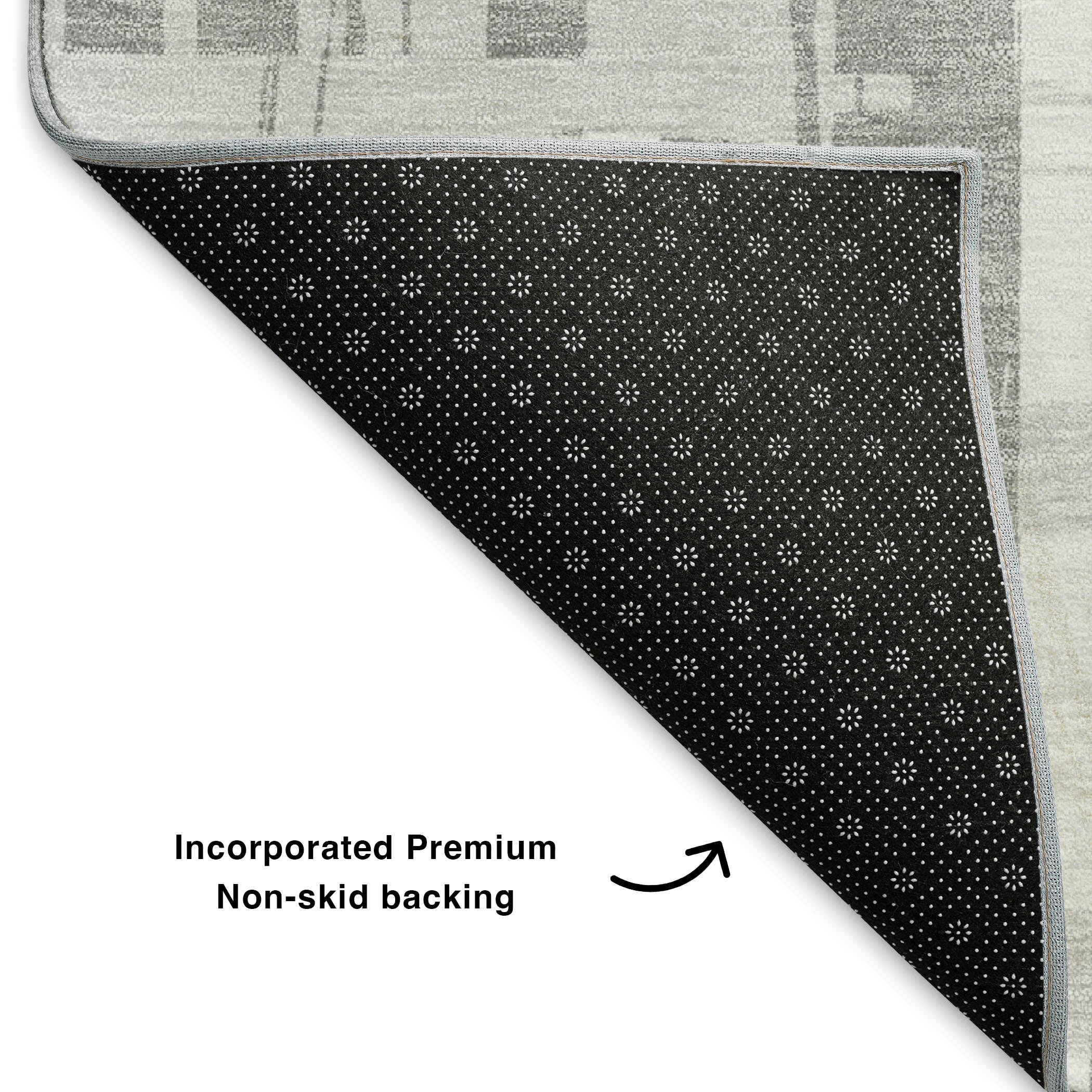 Seoul Machine Washable Transitional Gray Rug 1'8" x 2'6" #shape_Rectangle
