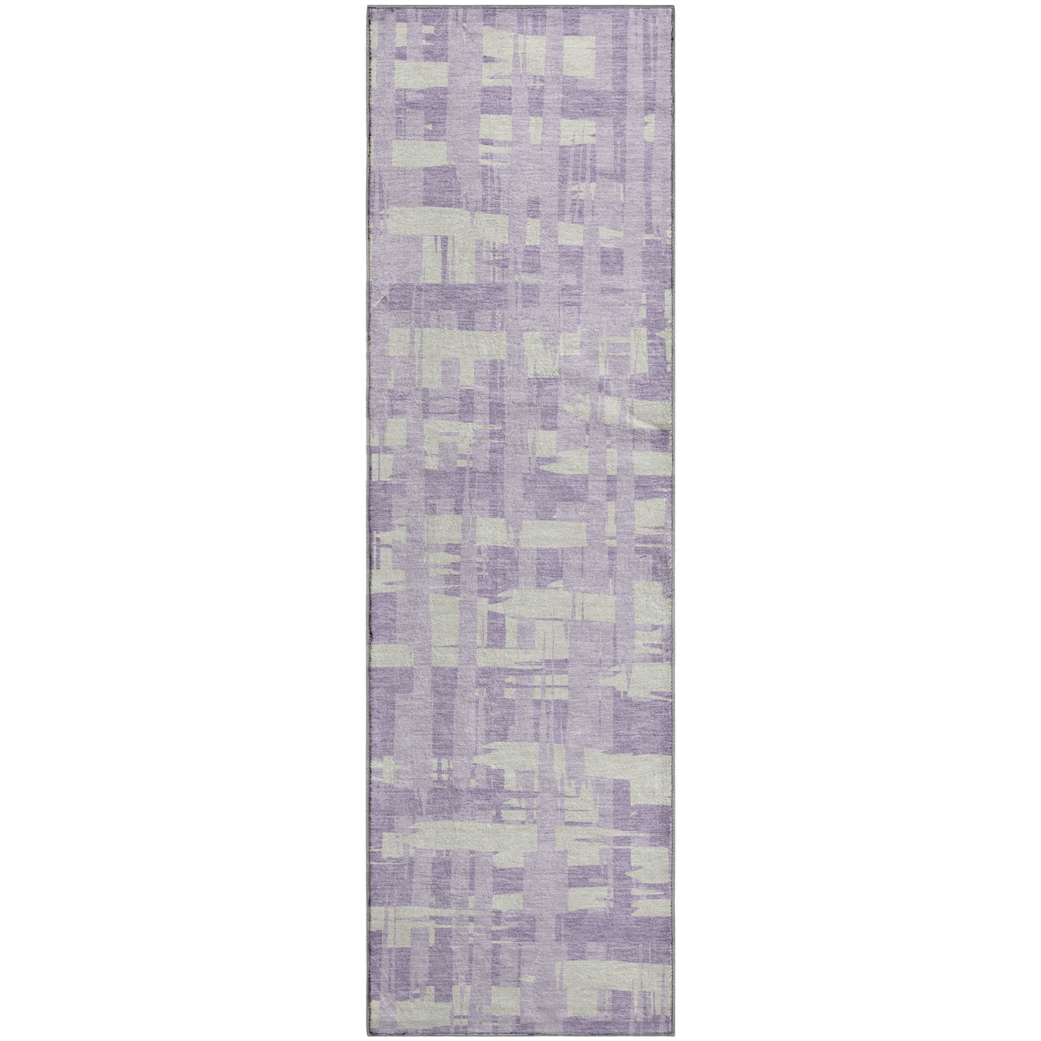 Seoul Machine Washable Transitional Lavender Purple Rug 2'3" x 7'6" #shape_Runner