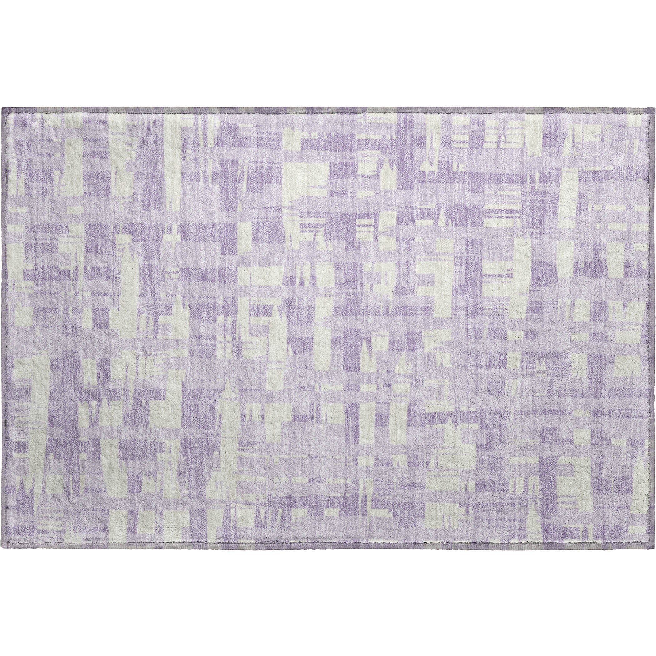 Seoul Machine Washable Transitional Lavender Purple Rug 1'8" x 2'6" #shape_Rectangle