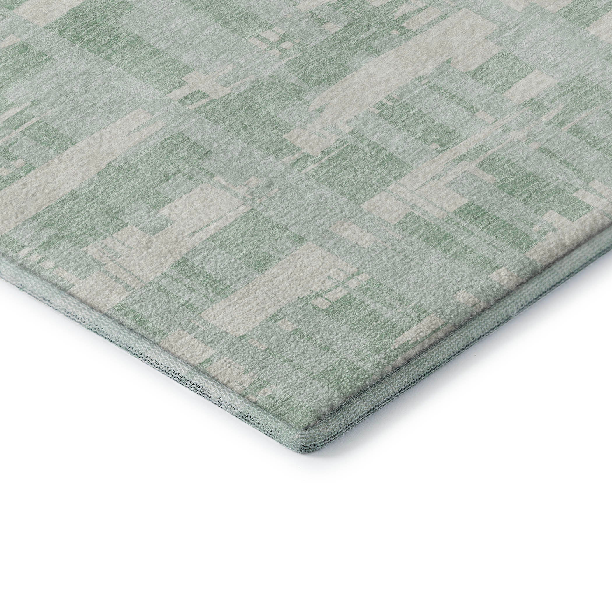 Seoul Machine Washable Transitional Mint Green Rug 1'8" x 2'6" #shape_Rectangle