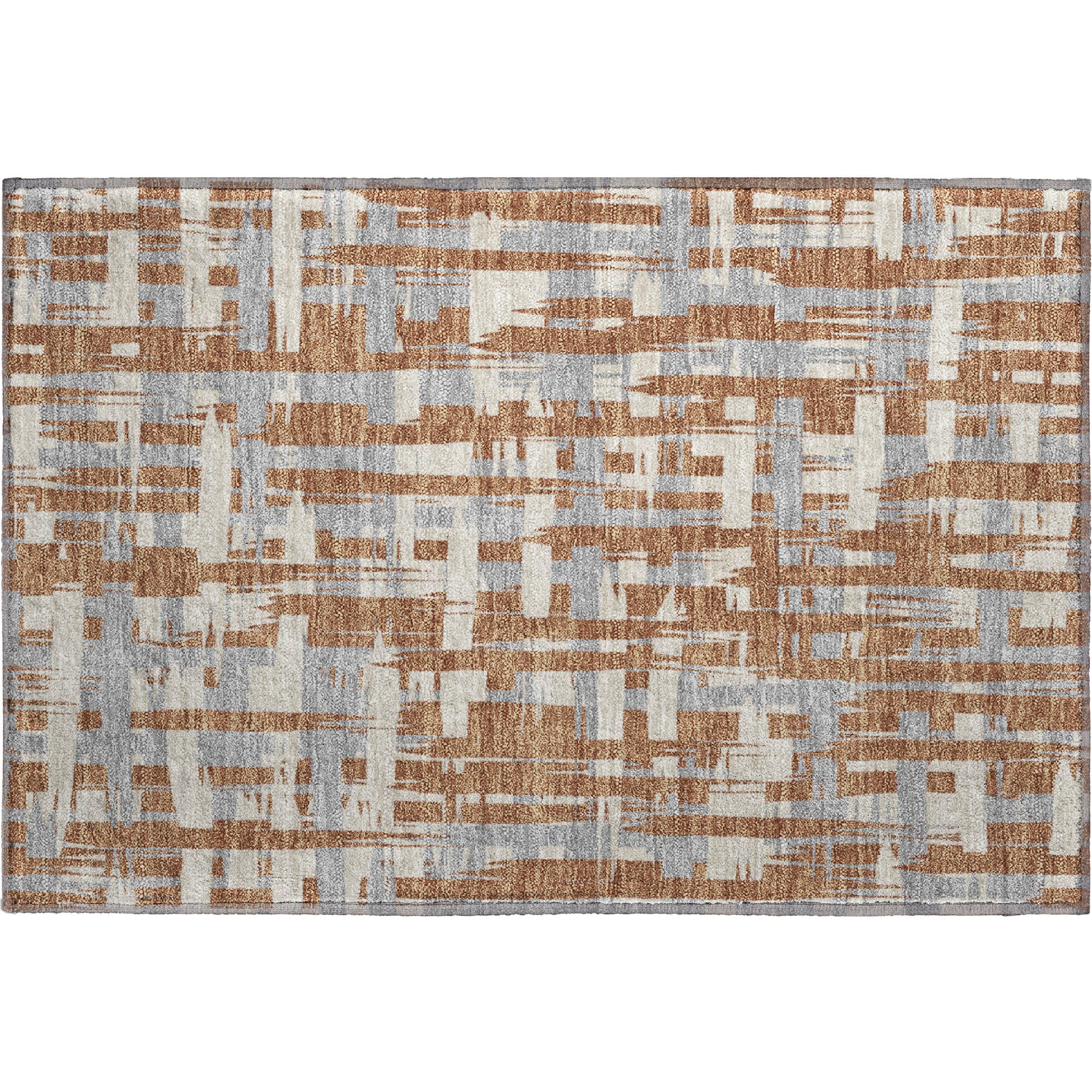 Seoul Machine Washable Transitional Paprika Orange Rug 1'8" x 2'6" #shape_Rectangle