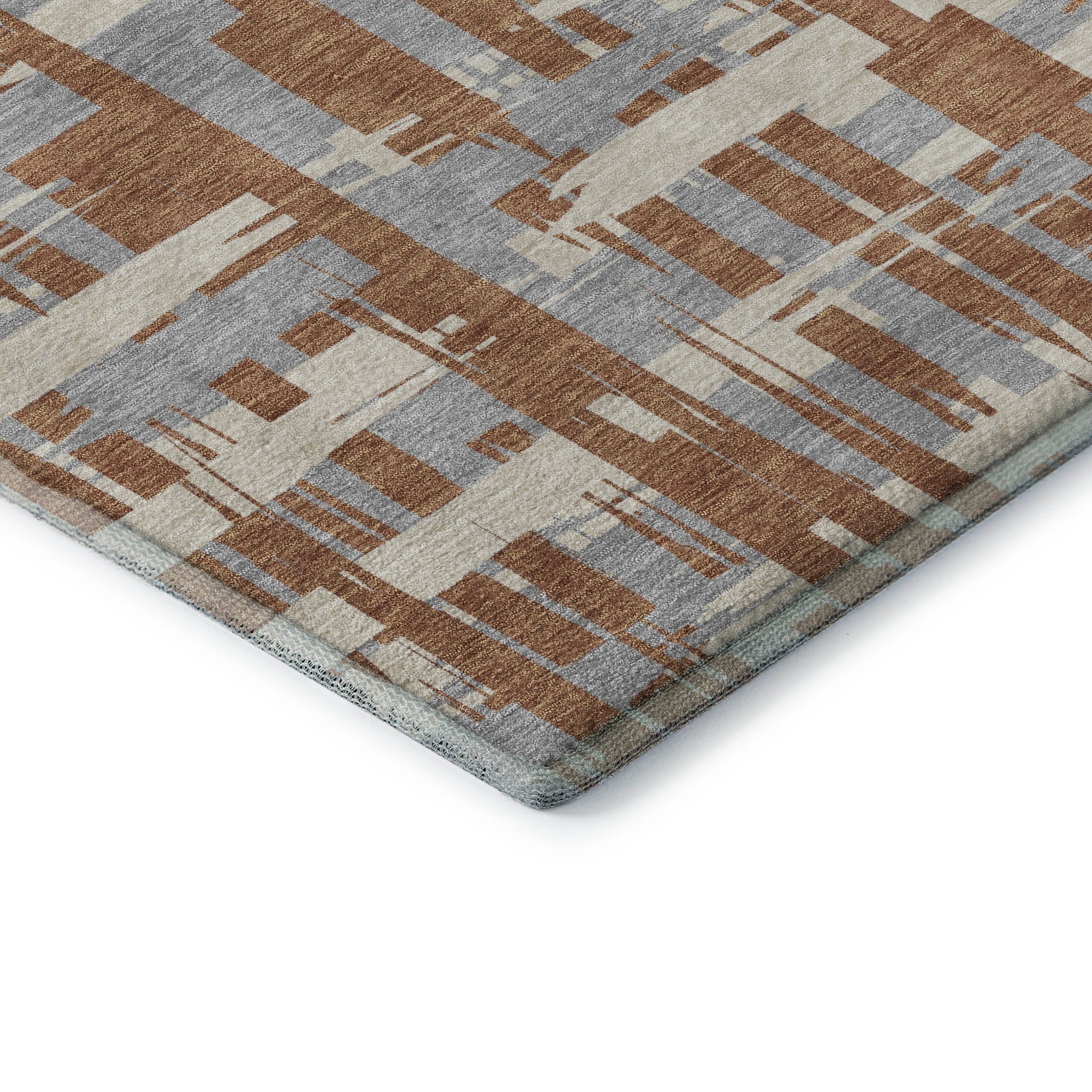 Seoul Machine Washable Transitional Paprika Orange Rug 1'8" x 2'6" #shape_Rectangle