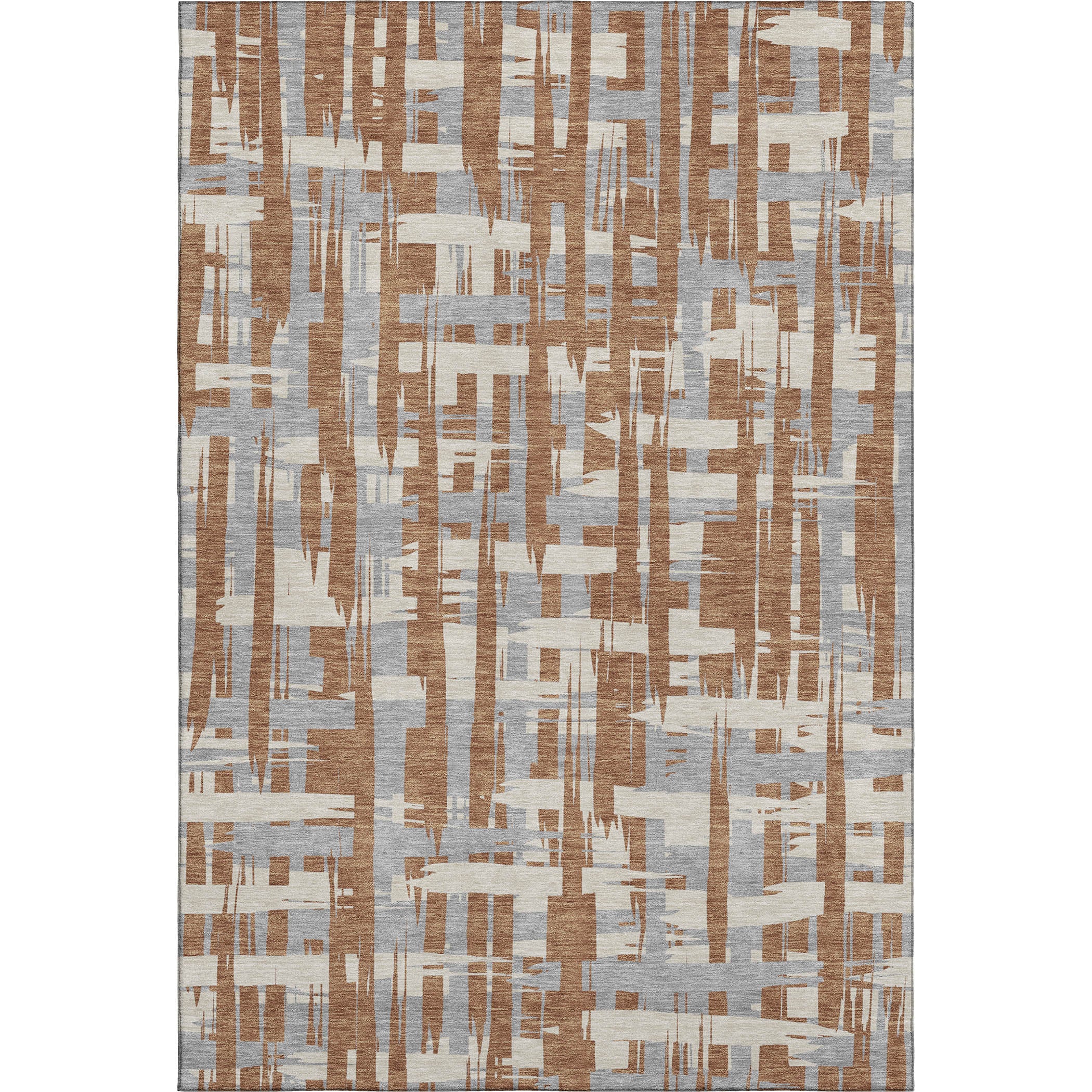 Seoul Machine Washable Transitional Paprika Orange Rug 2'6" x 3'10" #shape_Rectangle