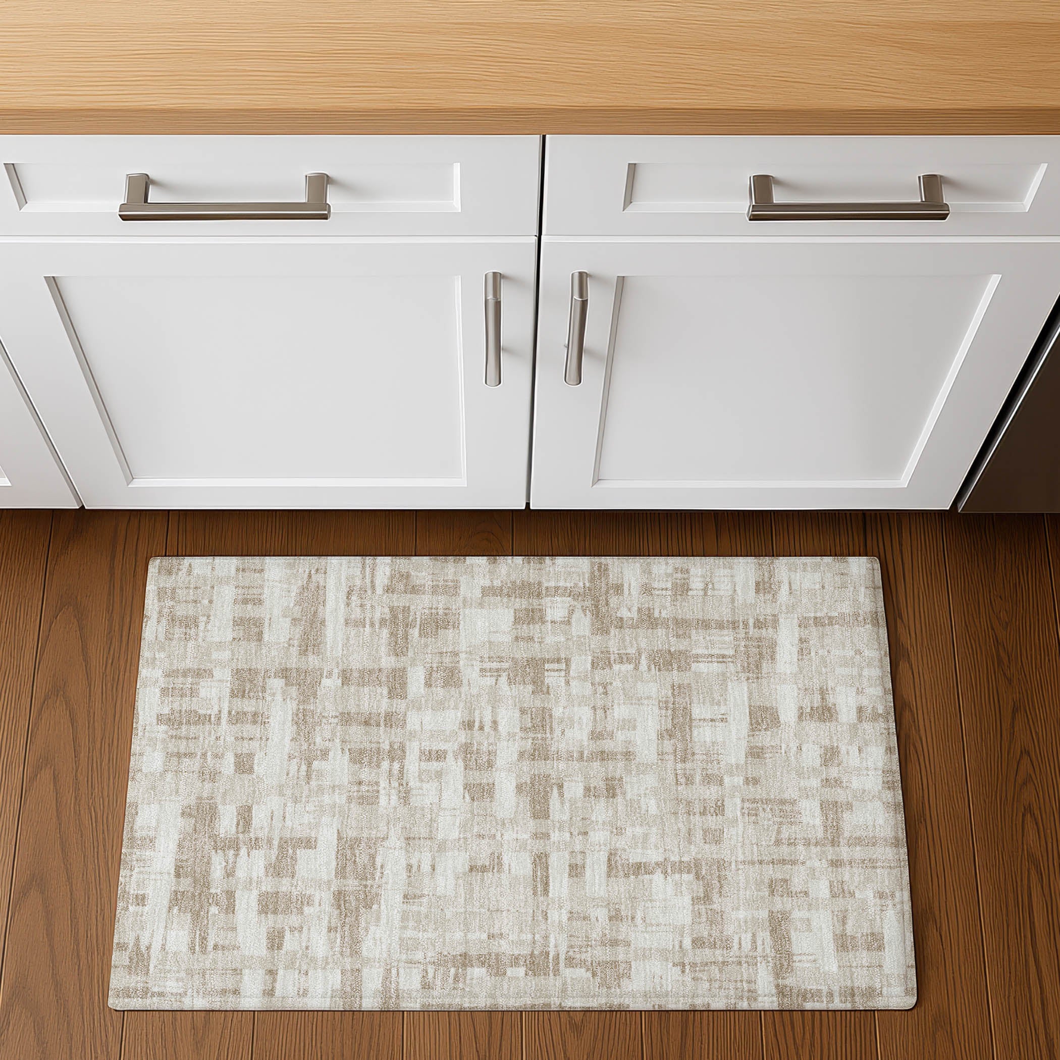 Seoul Machine Washable Transitional Taupe Brown Rug 1'8" x 2'6" #shape_Rectangle