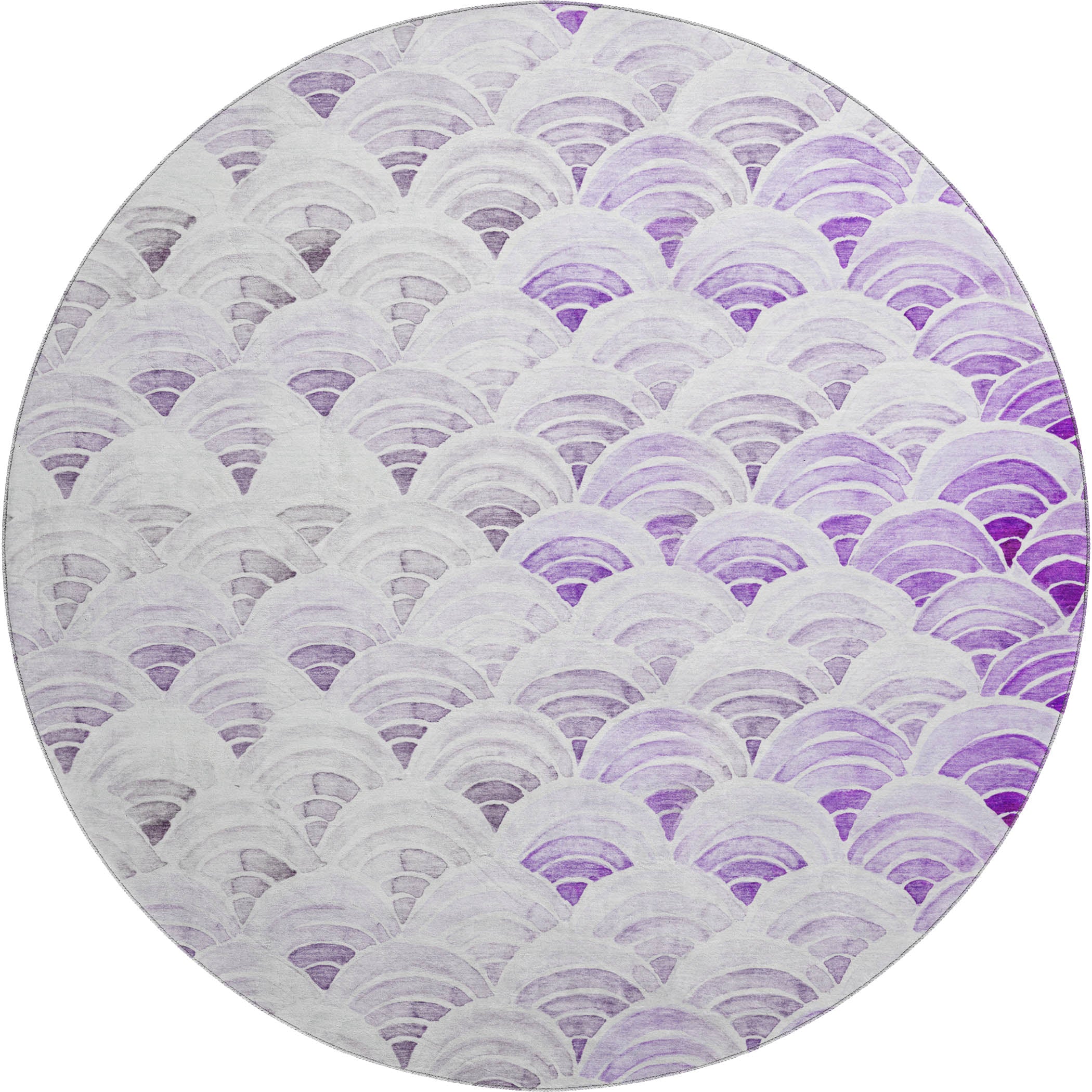 Athens Machine Washable Coastal Purple Rug 8' x 8' #shape_Round