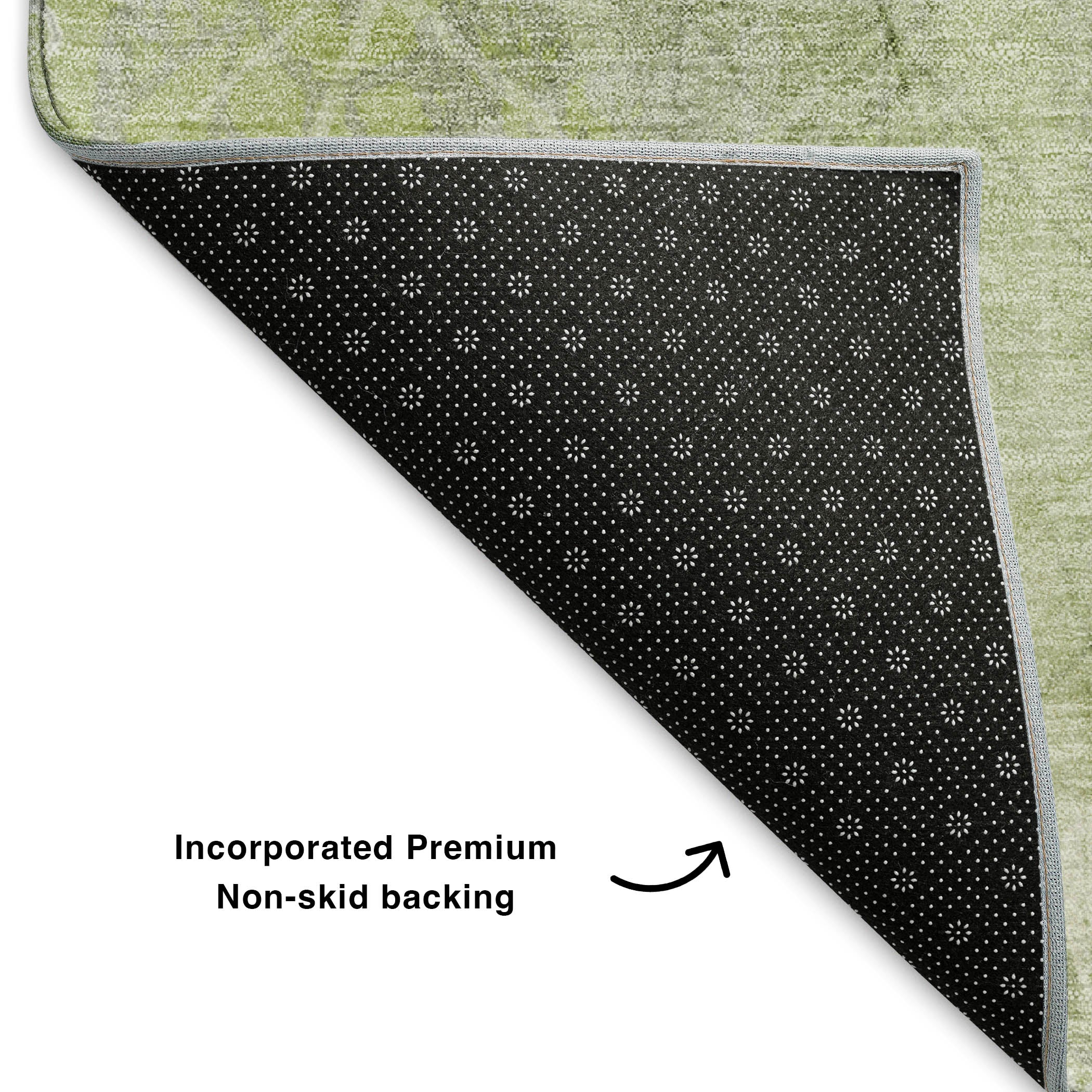 Sarajevo Machine Washable Transitional Aloe Green Rug 1'8" x 2'6" #shape_Rectangle