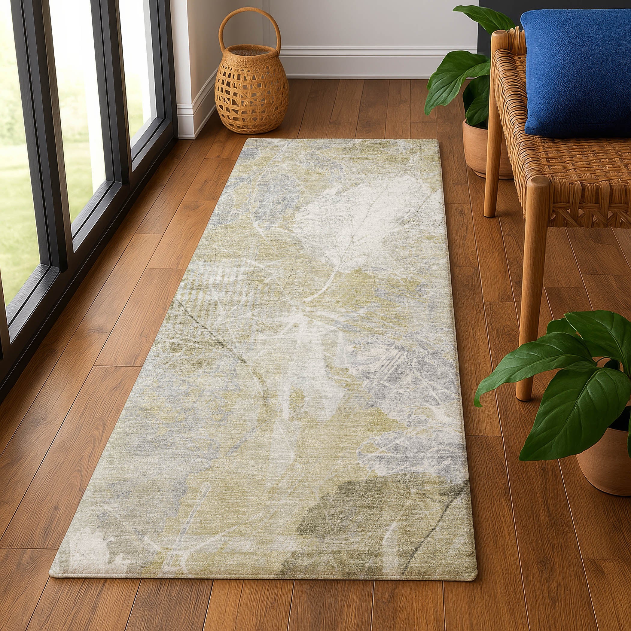 Sarajevo Machine Washable Transitional Beige Brown Rug 2'3" x 7'6" #shape_Runner