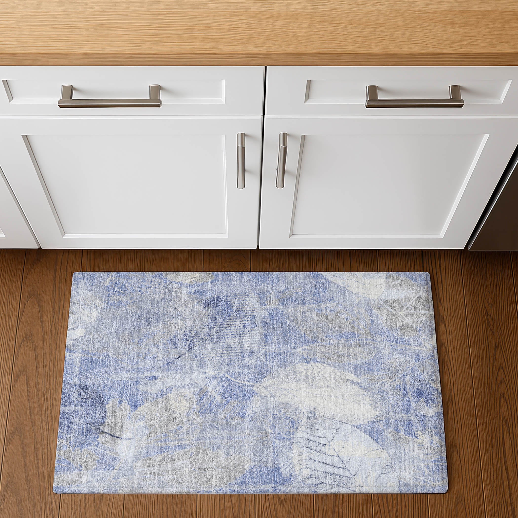 Sarajevo Machine Washable Transitional Denim Blue Rug 1'8" x 2'6" #shape_Rectangle