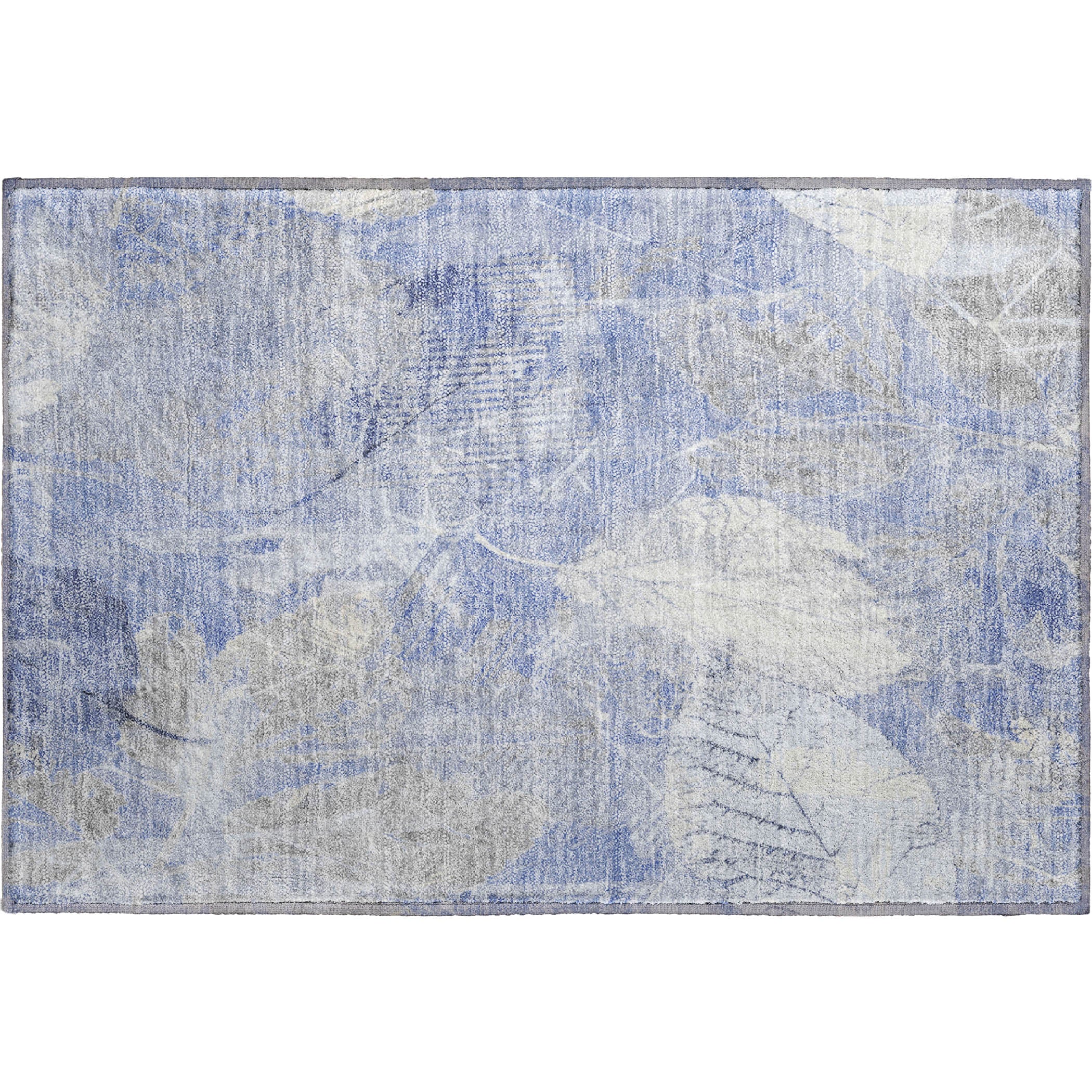 Sarajevo Machine Washable Transitional Denim Blue Rug 1'8" x 2'6" #shape_Rectangle