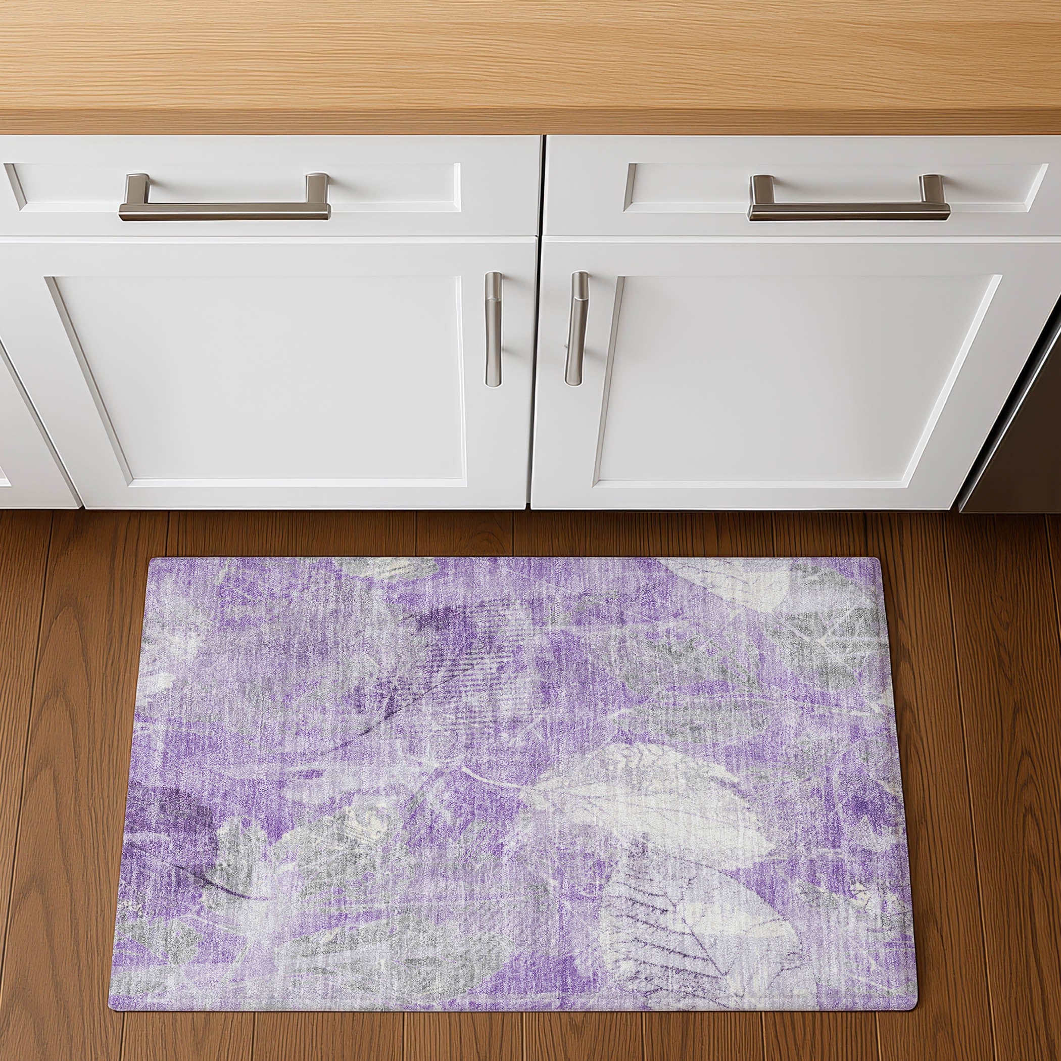 Sarajevo Machine Washable Transitional Lavender Purple Rug 1'8" x 2'6" #shape_Rectangle