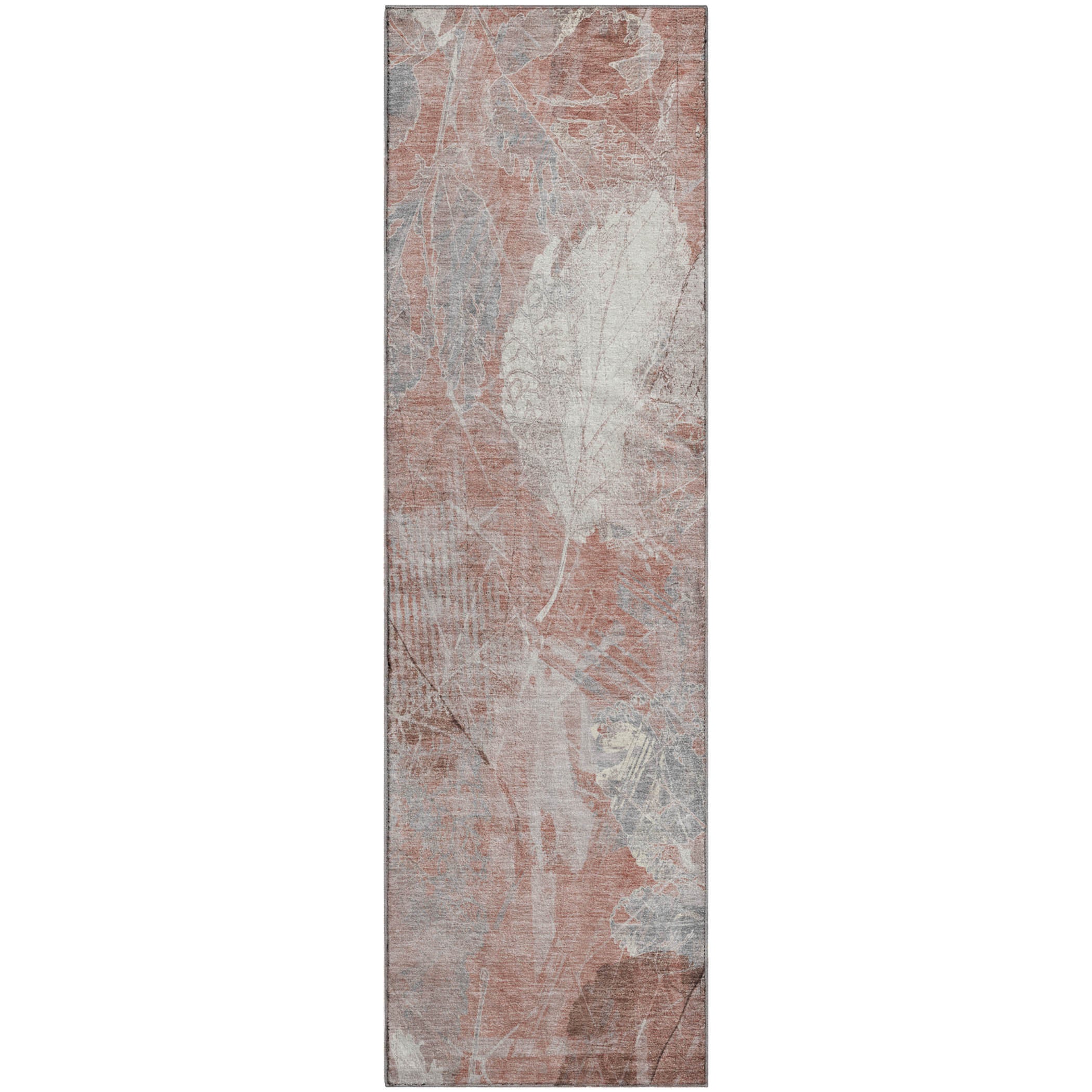 Sarajevo Machine Washable Transitional Salmon Orange Rug 2'3" x 7'6" #shape_Runner
