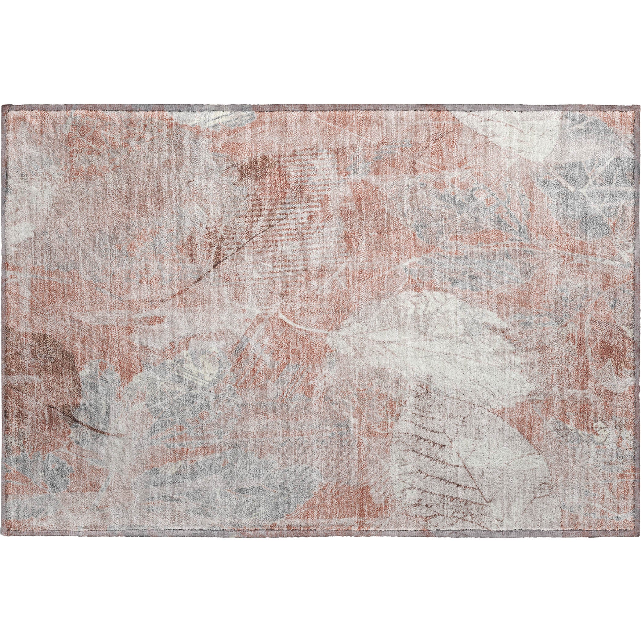 Sarajevo Machine Washable Transitional Salmon Orange Rug 1'8" x 2'6" #shape_Rectangle