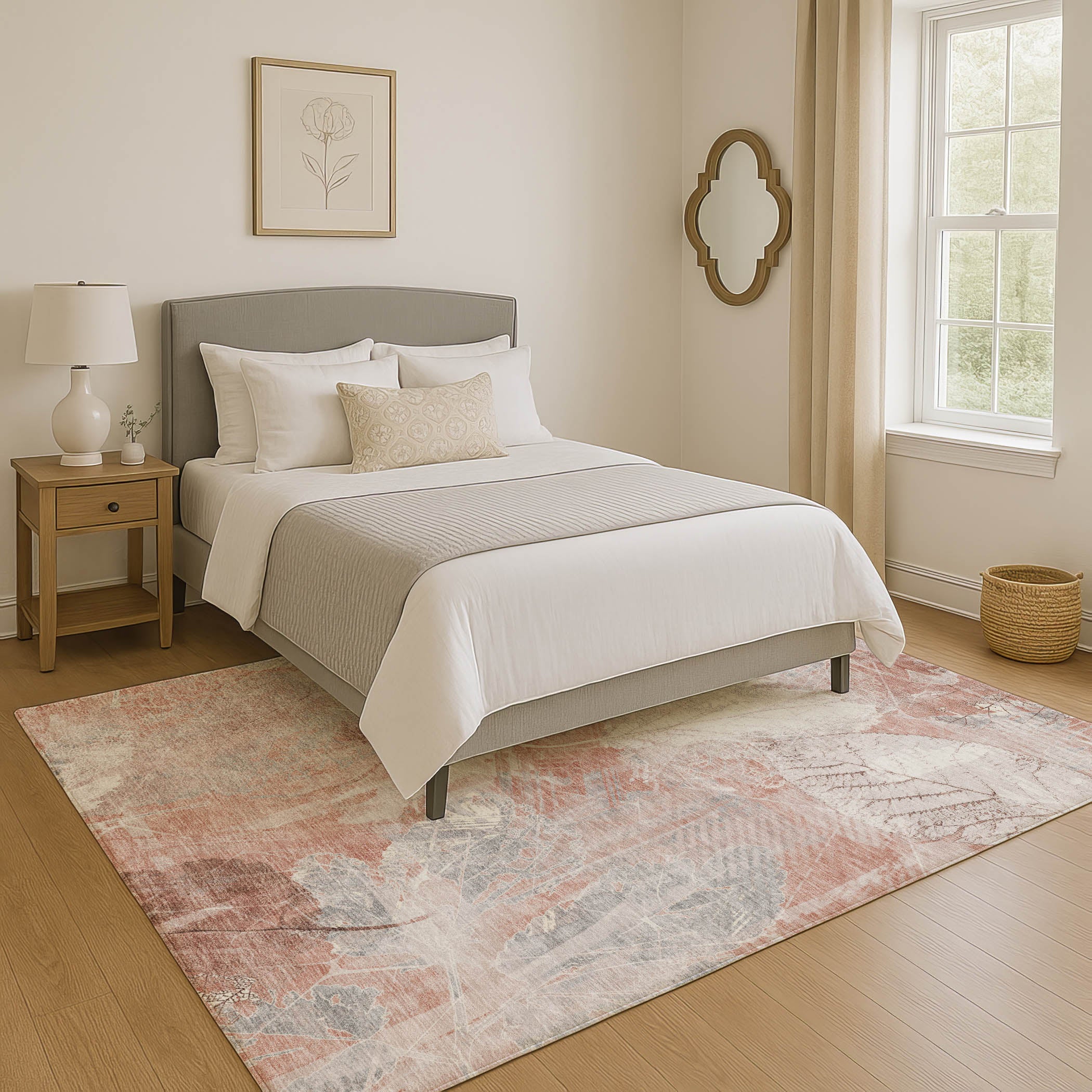Sarajevo Machine Washable Transitional Salmon Orange Rug 2'6" x 3'10" #shape_Rectangle