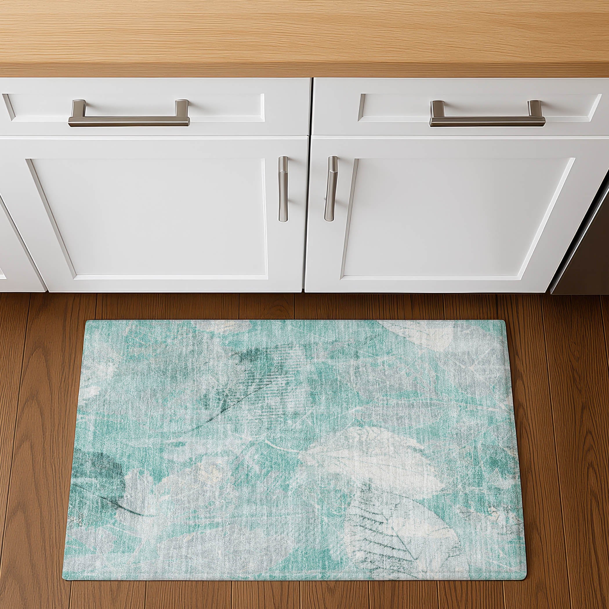 Sarajevo Machine Washable Transitional Teal Rug 1'8" x 2'6" #shape_Rectangle