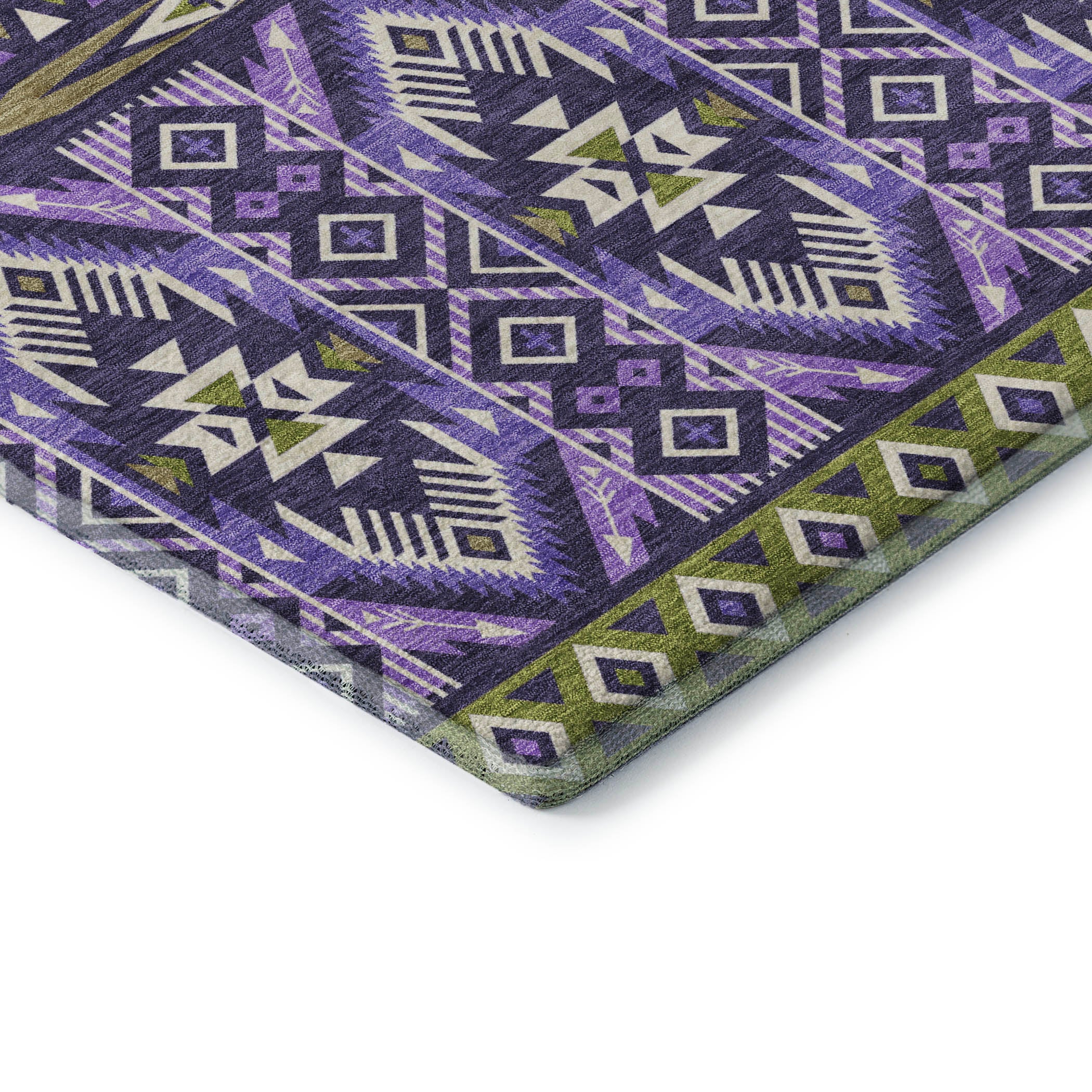Siena Machine Washable Transitional Purple Rug 1'8" x 2'6" #shape_Rectangle
