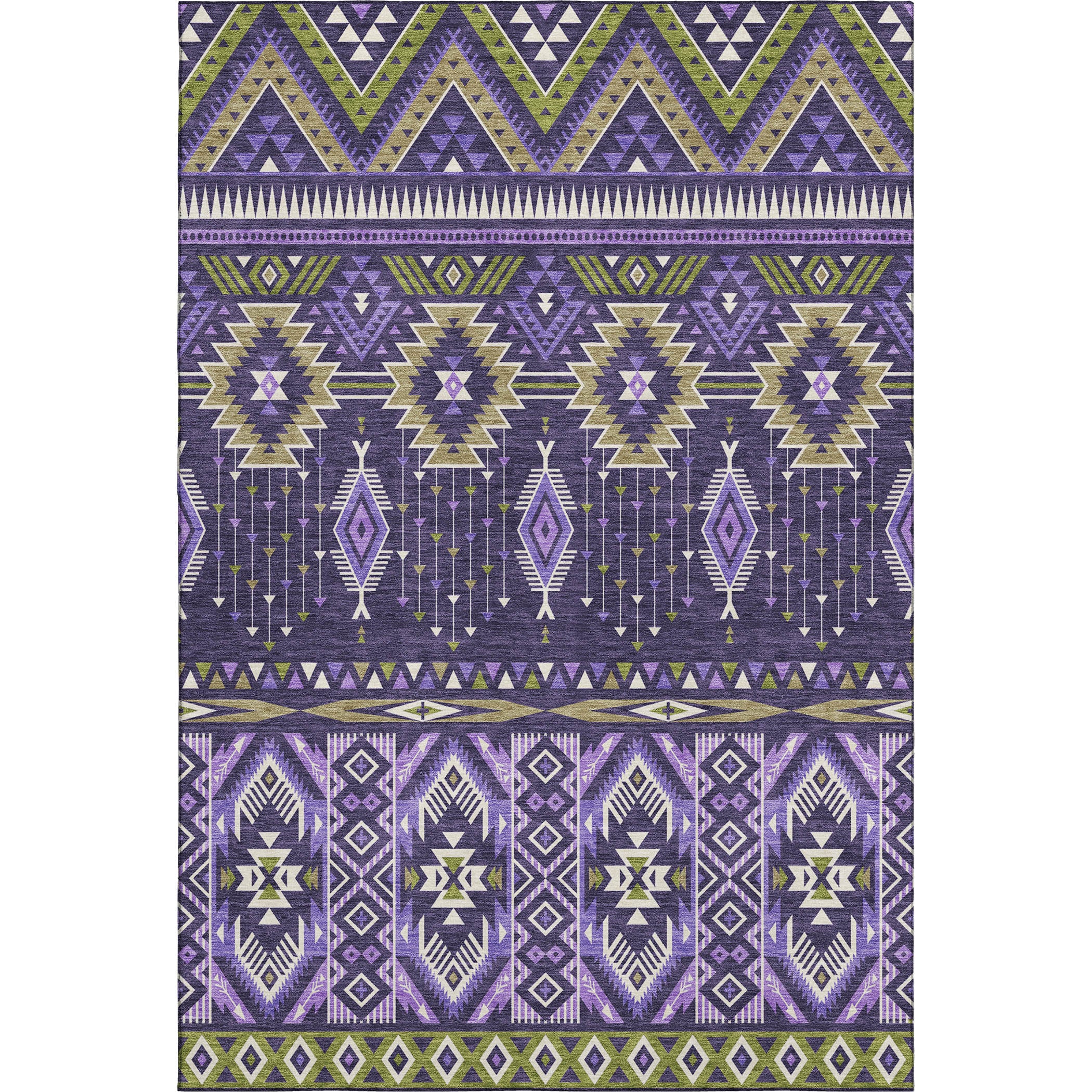 Siena Machine Washable Transitional Purple Rug 2'6" x 3'10" #shape_Rectangle