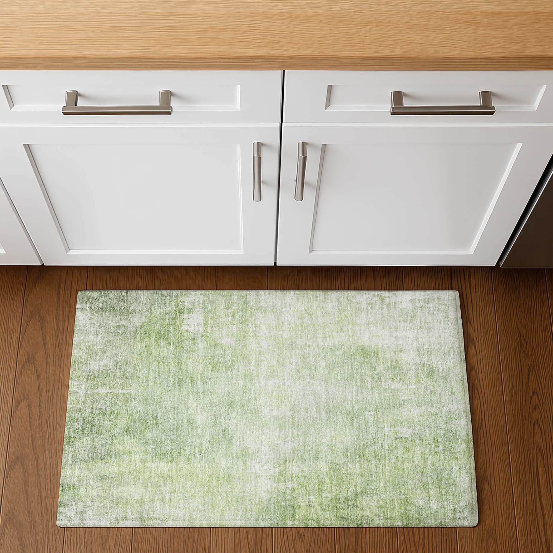 Dubrovnik Machine Washable Transitional Aloe Green Rug 1'8" x 2'6" #shape_Rectangle