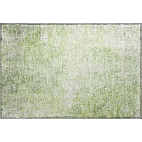 Dubrovnik Machine Washable Transitional Aloe Green Rug 1'8" x 2'6"