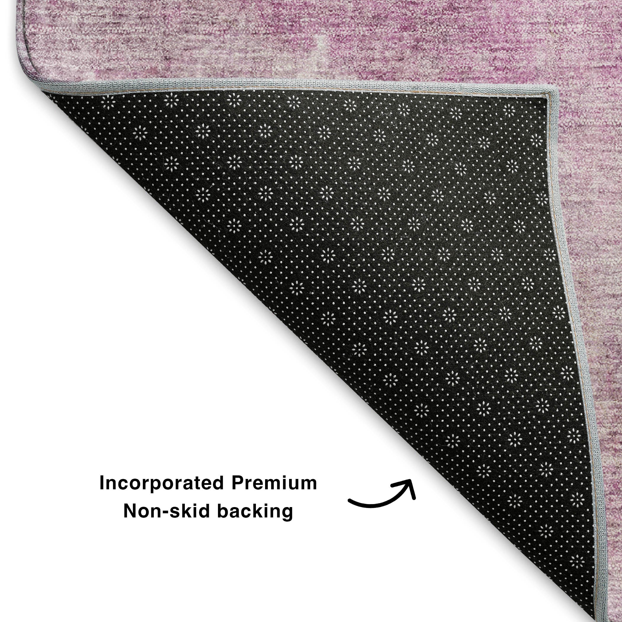 Dubrovnik Machine Washable Transitional Pink Rug 1'8" x 2'6" #shape_Rectangle