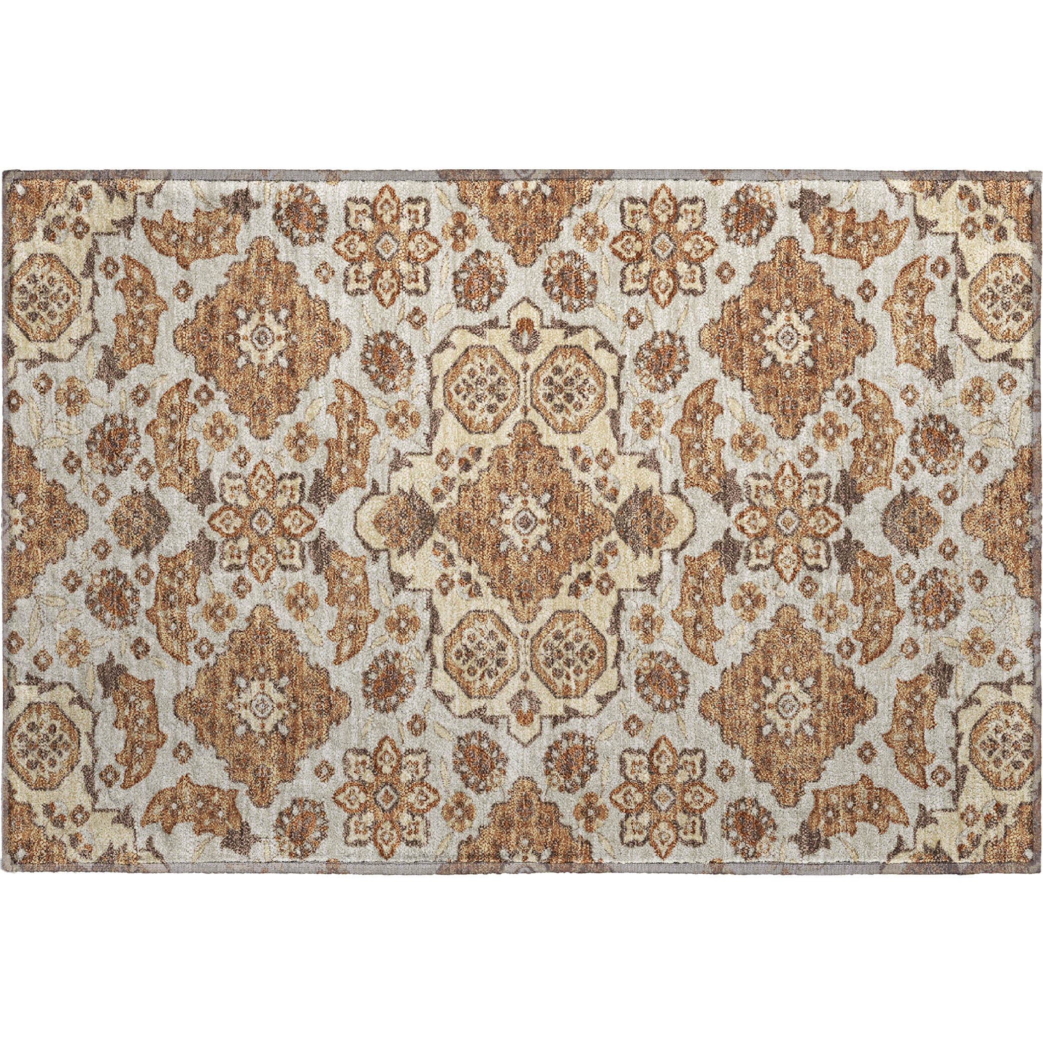 Seville Machine Washable Traditional Copper Orange Rug 1'8" x 2'6" #shape_Rectangle