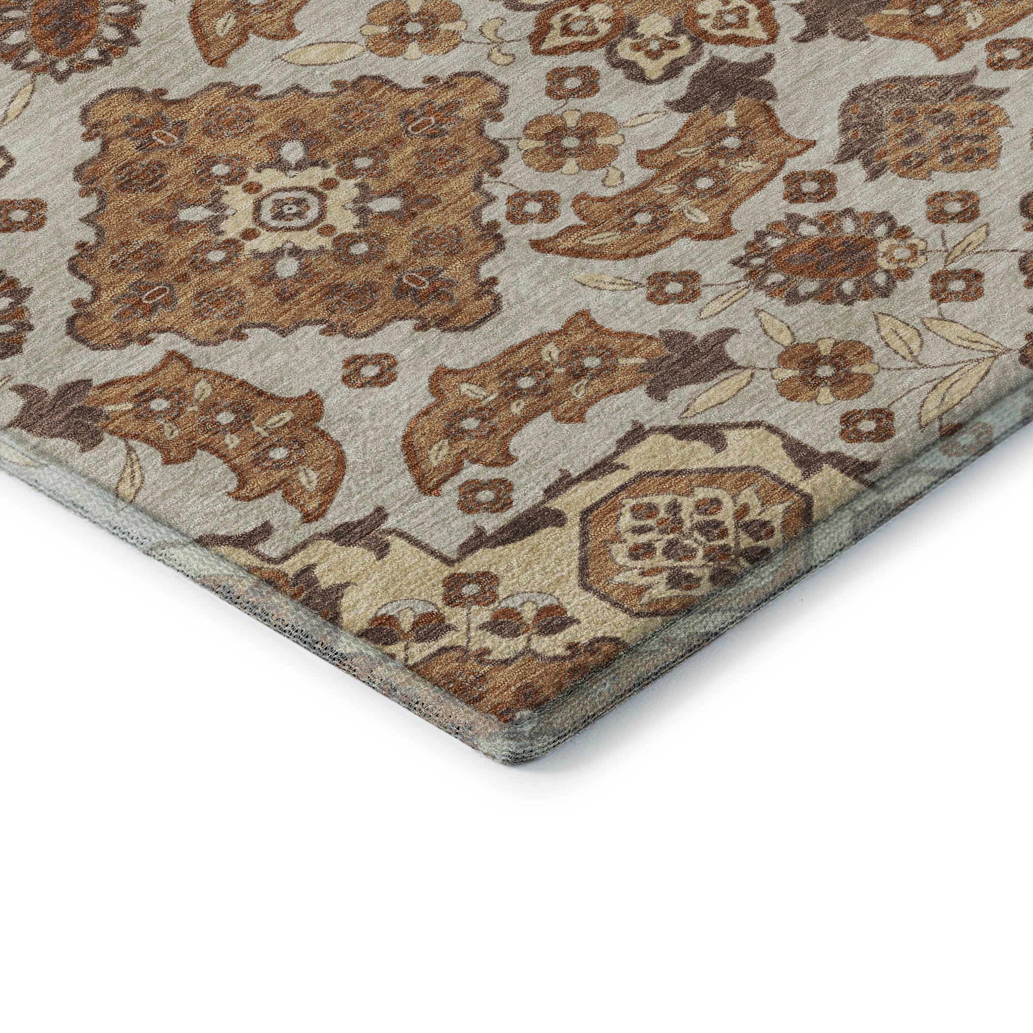 Seville Machine Washable Traditional Copper Orange Rug 1'8" x 2'6" #shape_Rectangle