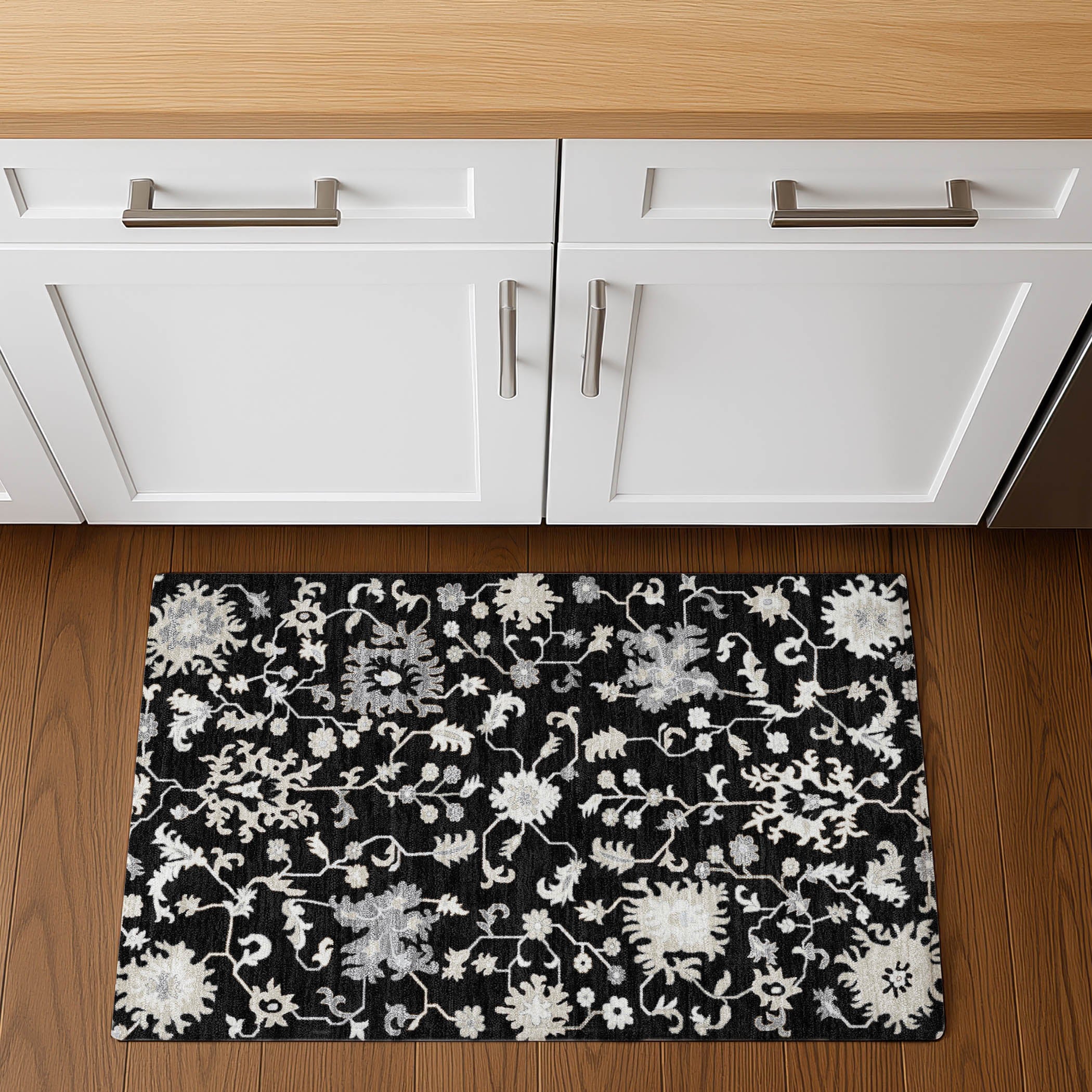 Jaipur Machine Washable Transitional Black Rug 1'8" x 2'6" #shape_Rectangle