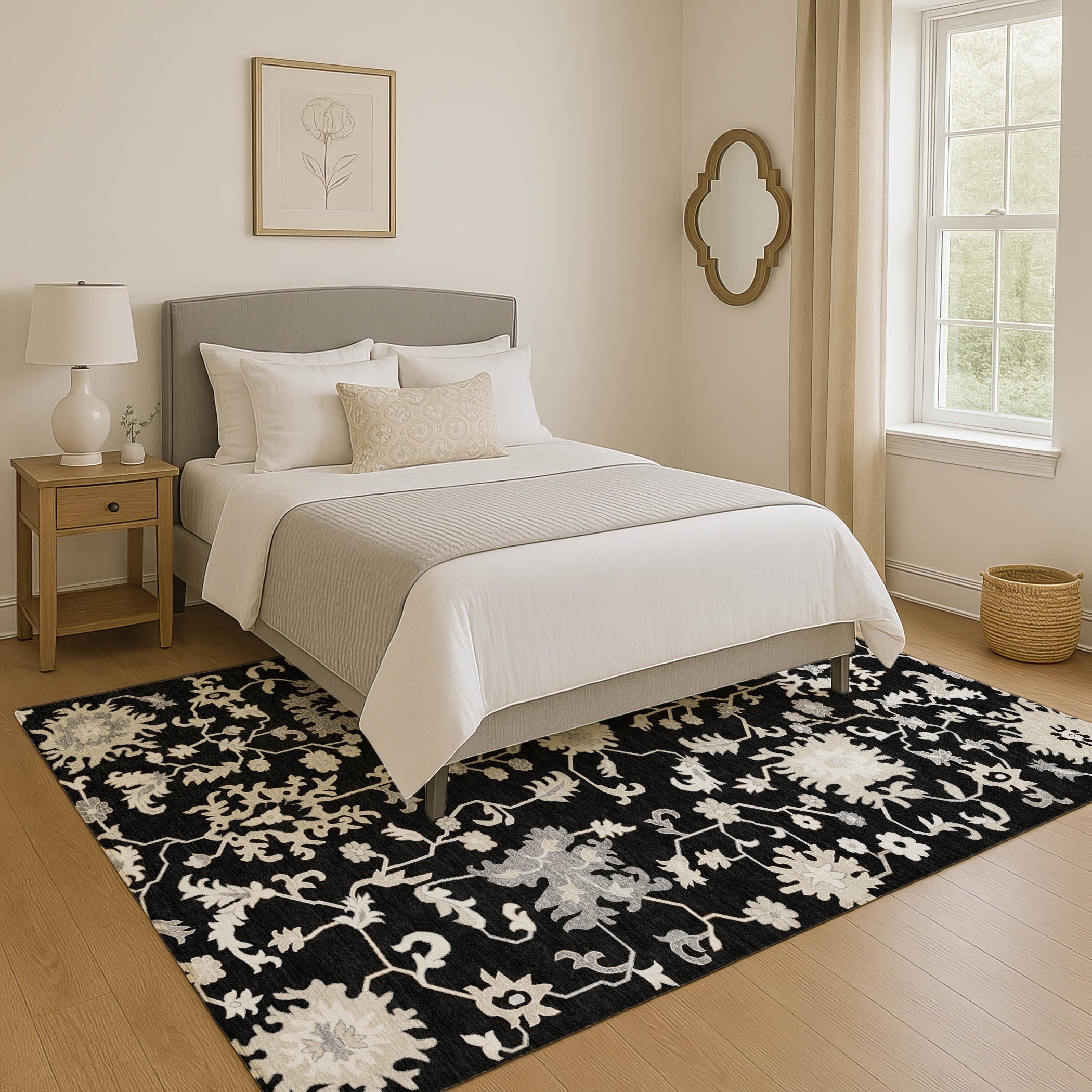 Jaipur Machine Washable Transitional Black Rug 2'6" x 3'10" #shape_Rectangle
