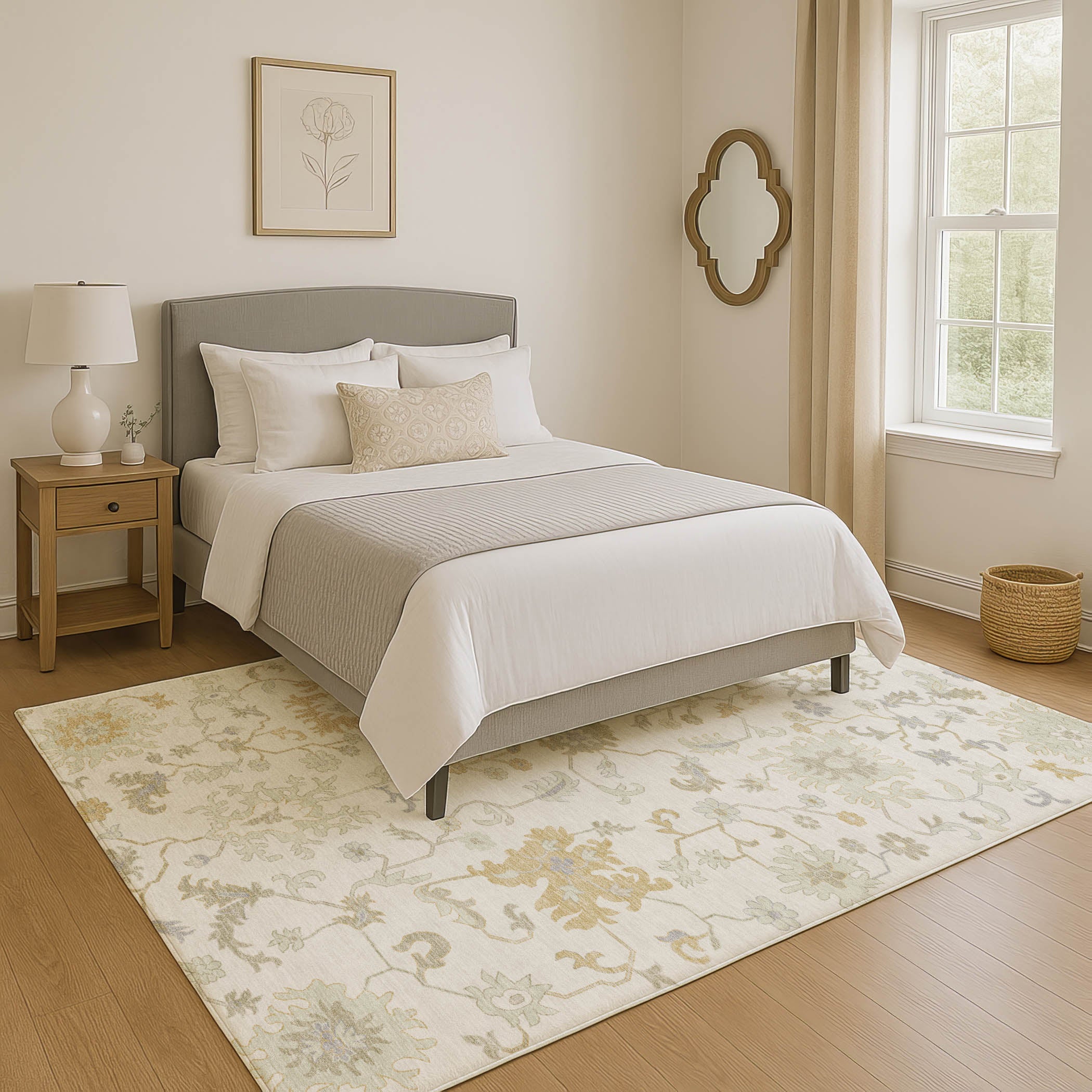 Jaipur Machine Washable Transitional Ivory Rug 2'6" x 3'10" #shape_Rectangle